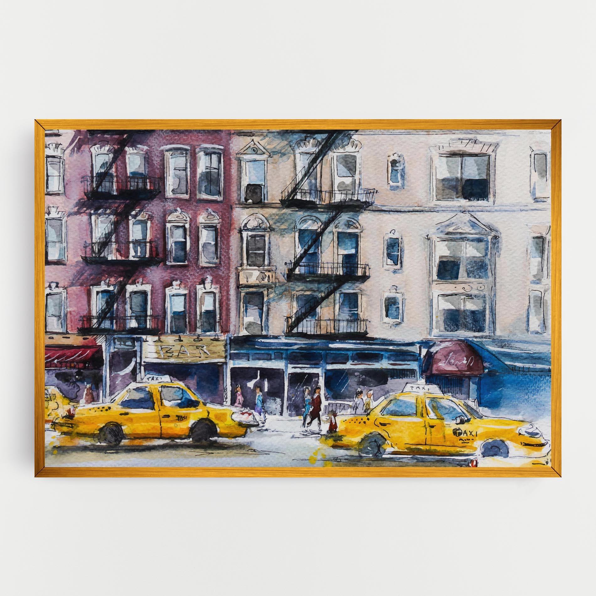 Картина на платно Newyork Taxi mockup 0