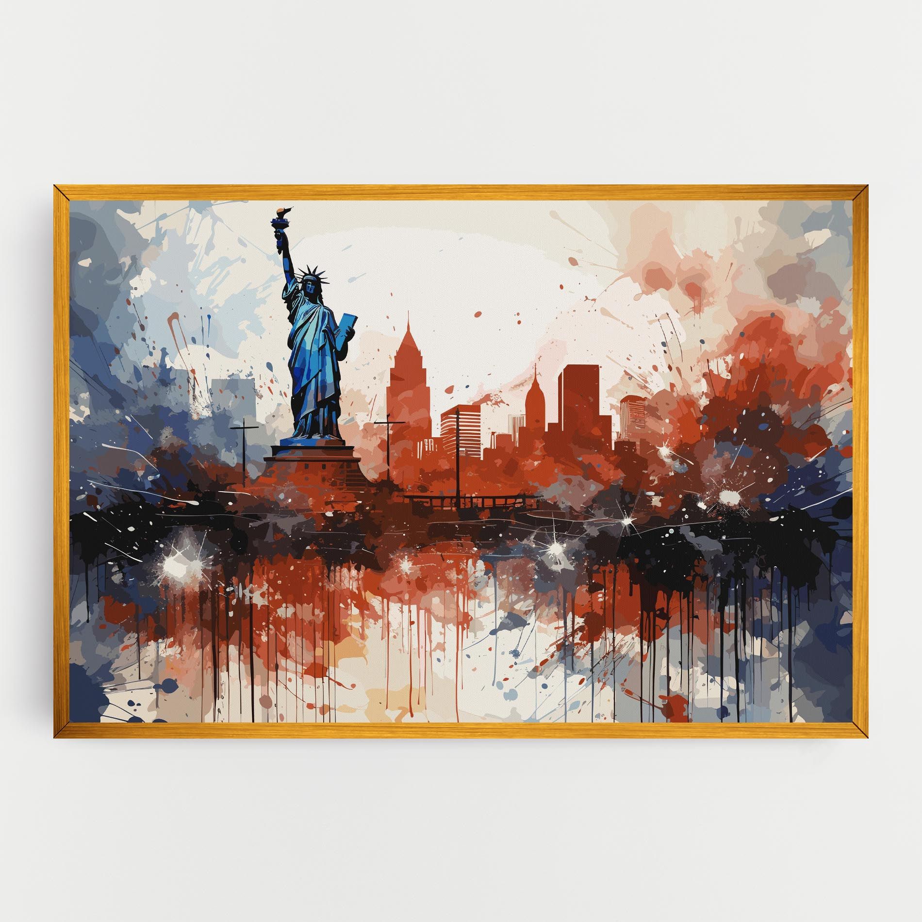 Red Blue Liberty Statue mockup 0