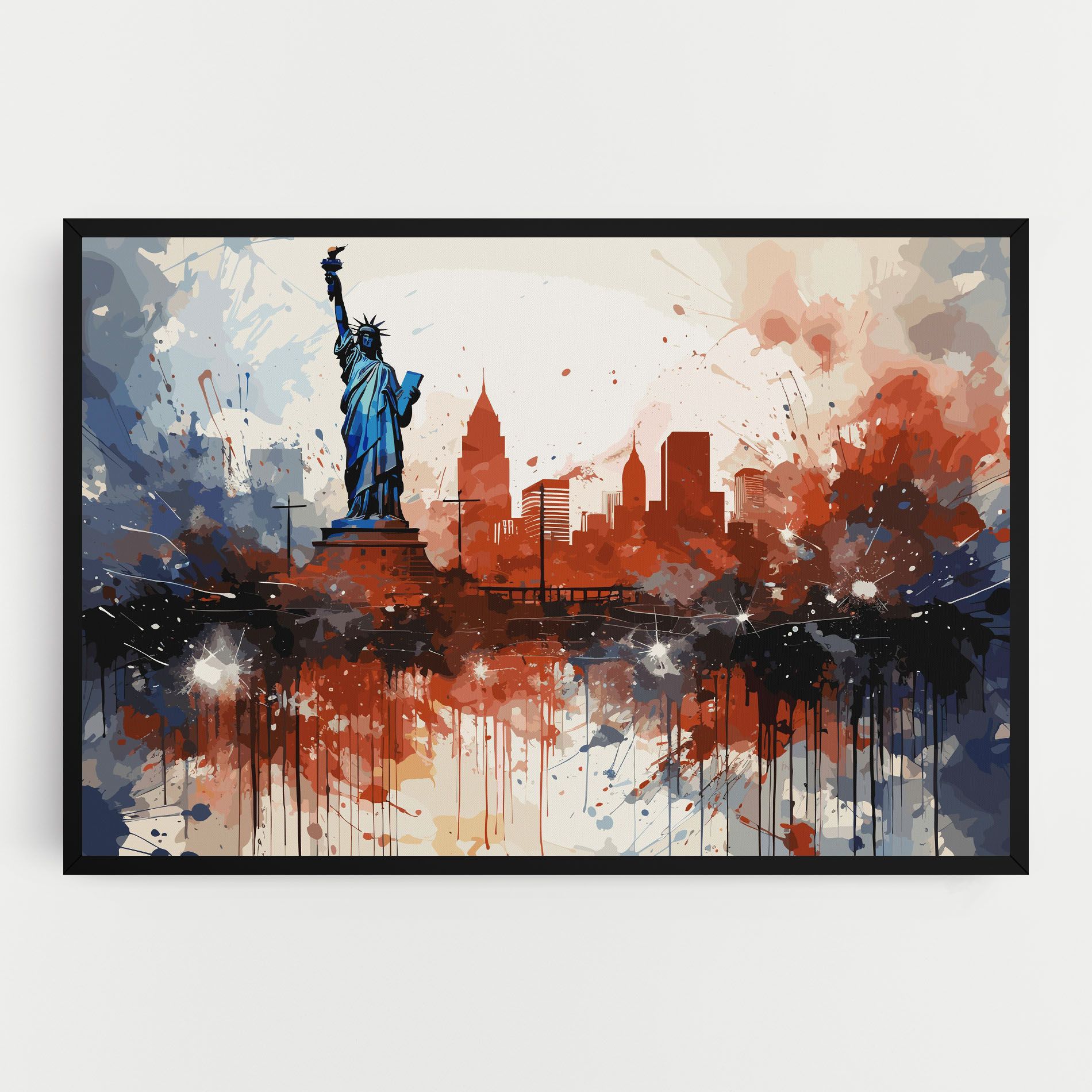 Red Blue Liberty Statue mockup 0