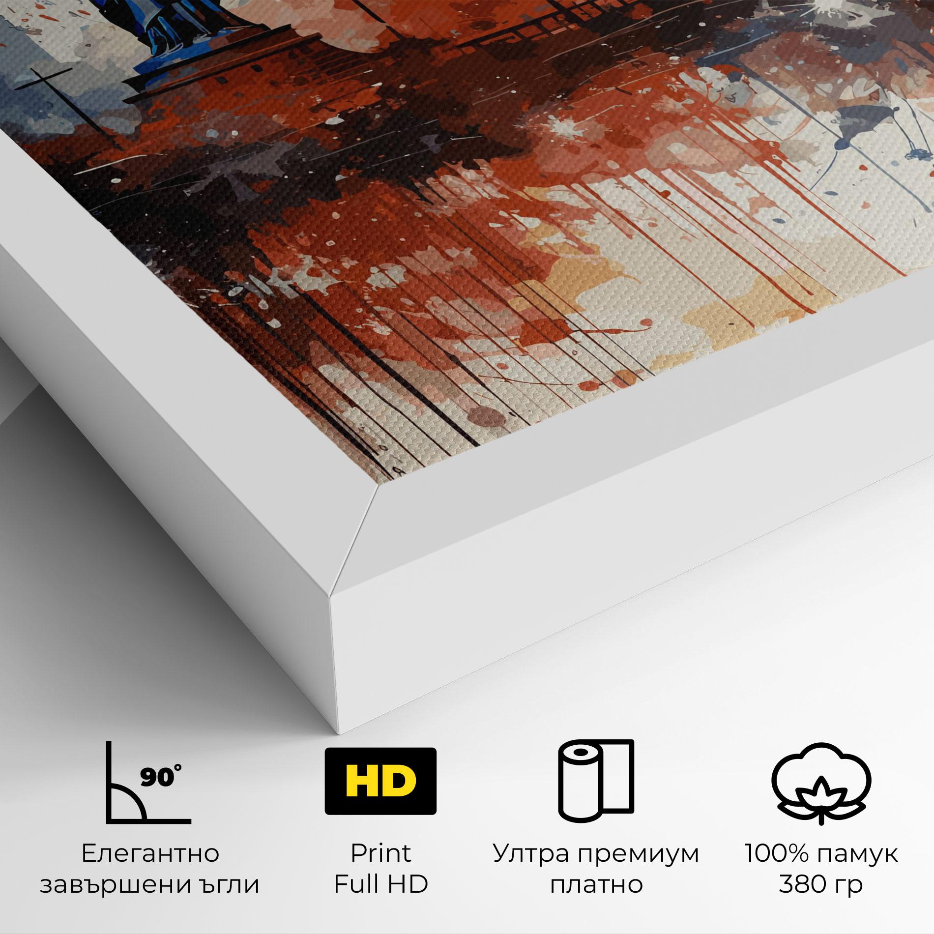 Картина на платно Red Blue Liberty Statue mockup 4