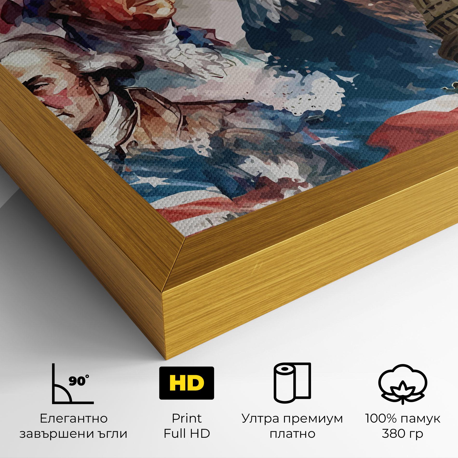 Картина на платно American Flag Art mockup 4