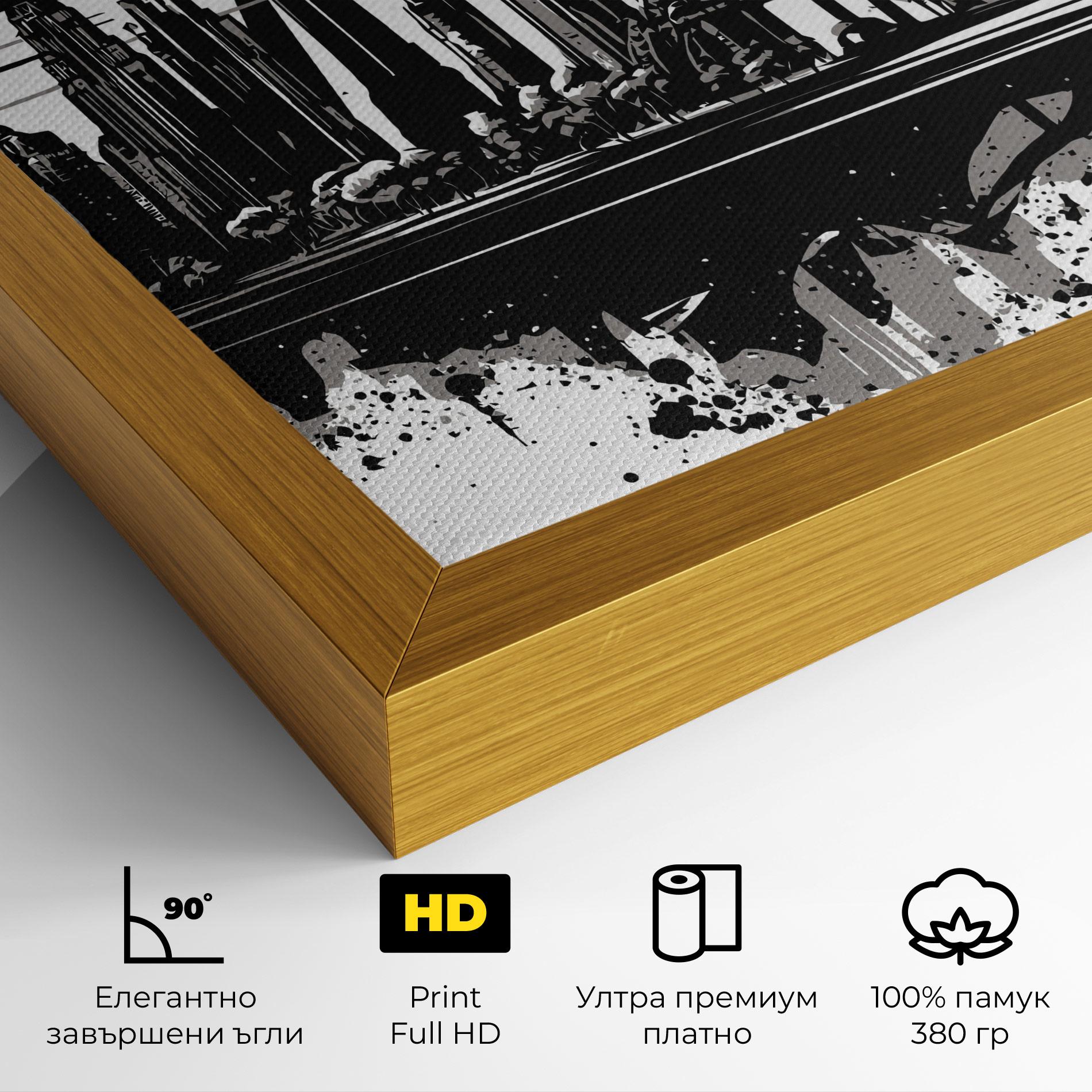 Картина на платно Black Ink City mockup 4