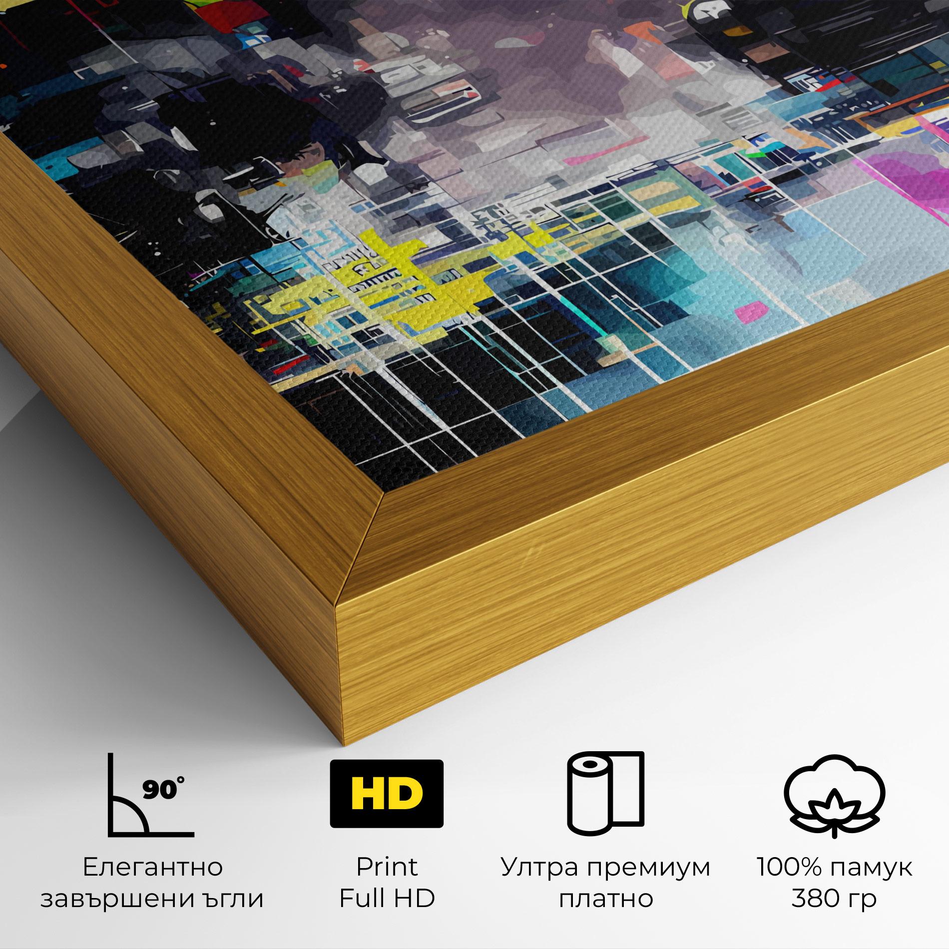 Картина на платно Grunge City Street mockup 4