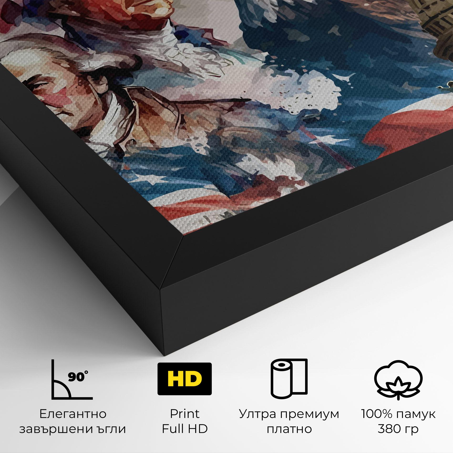 Картина на платно American Flag Art mockup 4