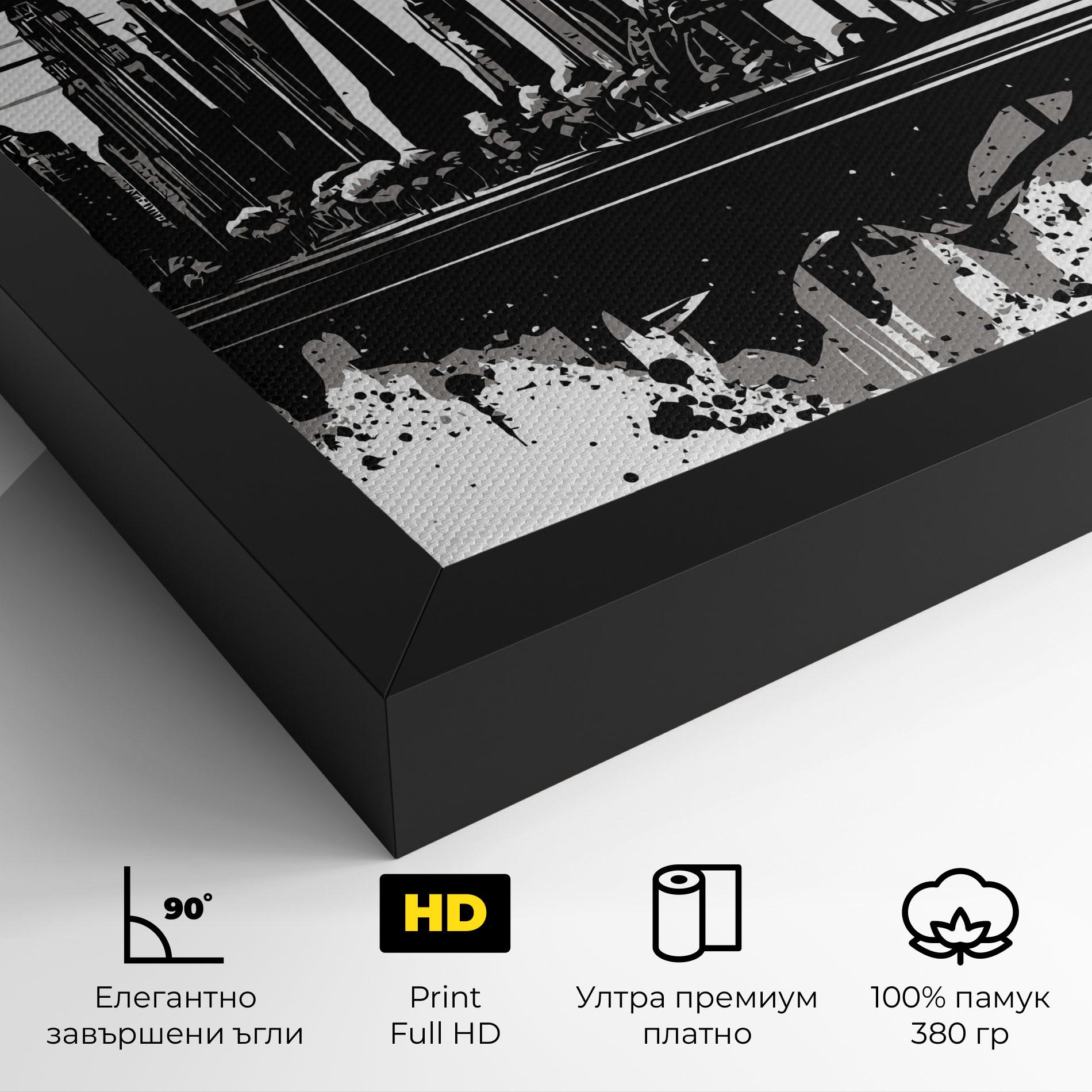 Картина на платно Black Ink City mockup 4