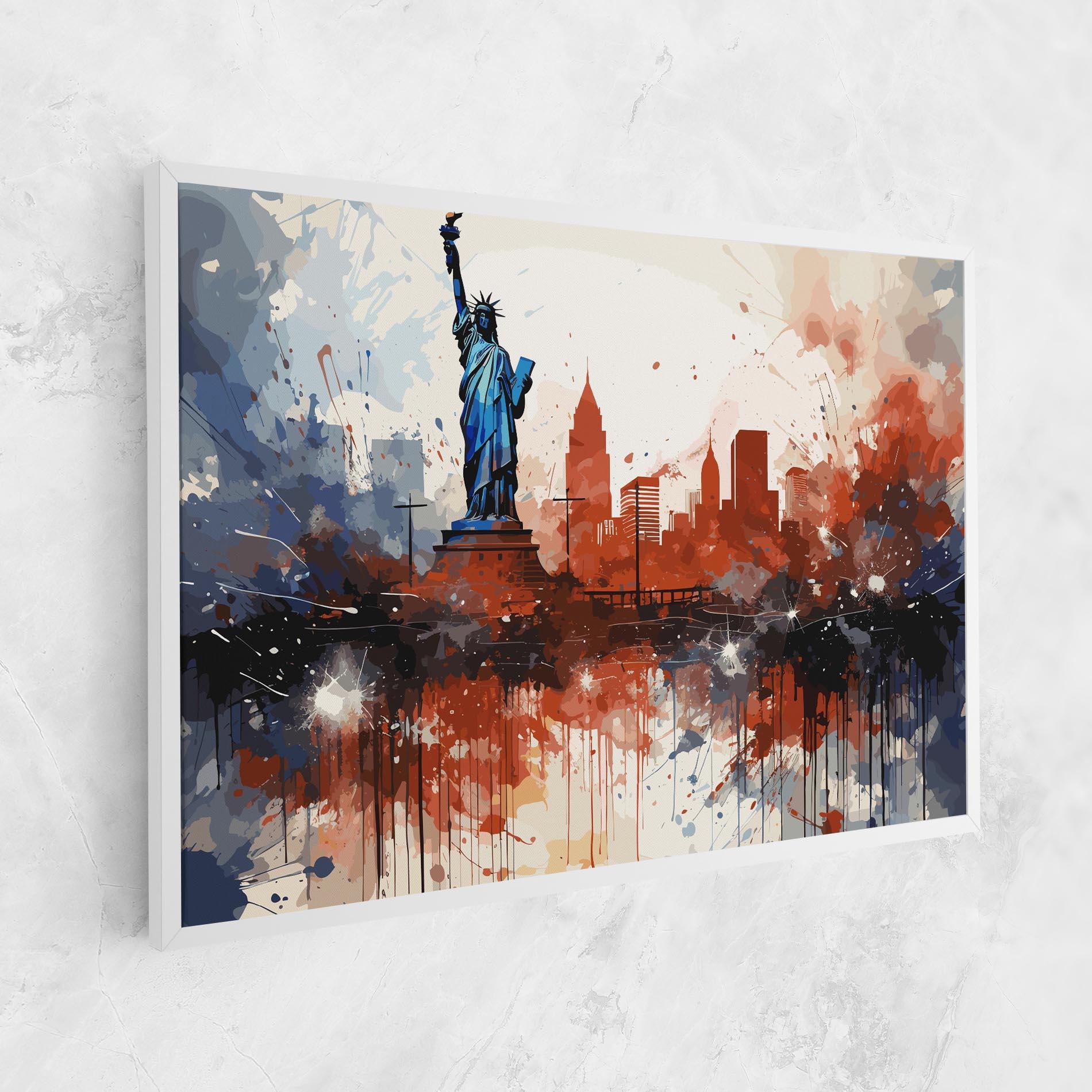 Картина на платно Red Blue Liberty Statue mockup 1