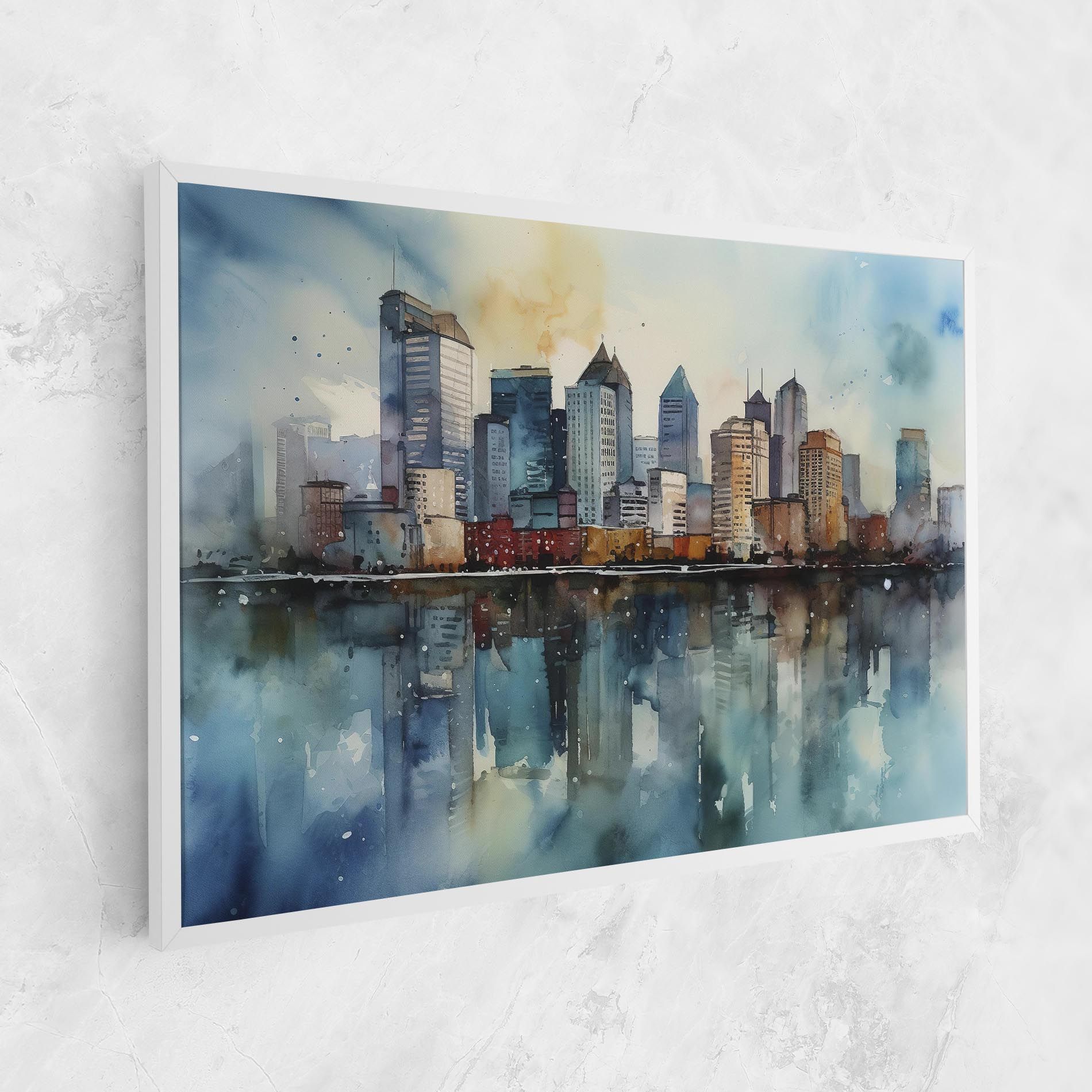 Watercolor City Skyline mockup 1