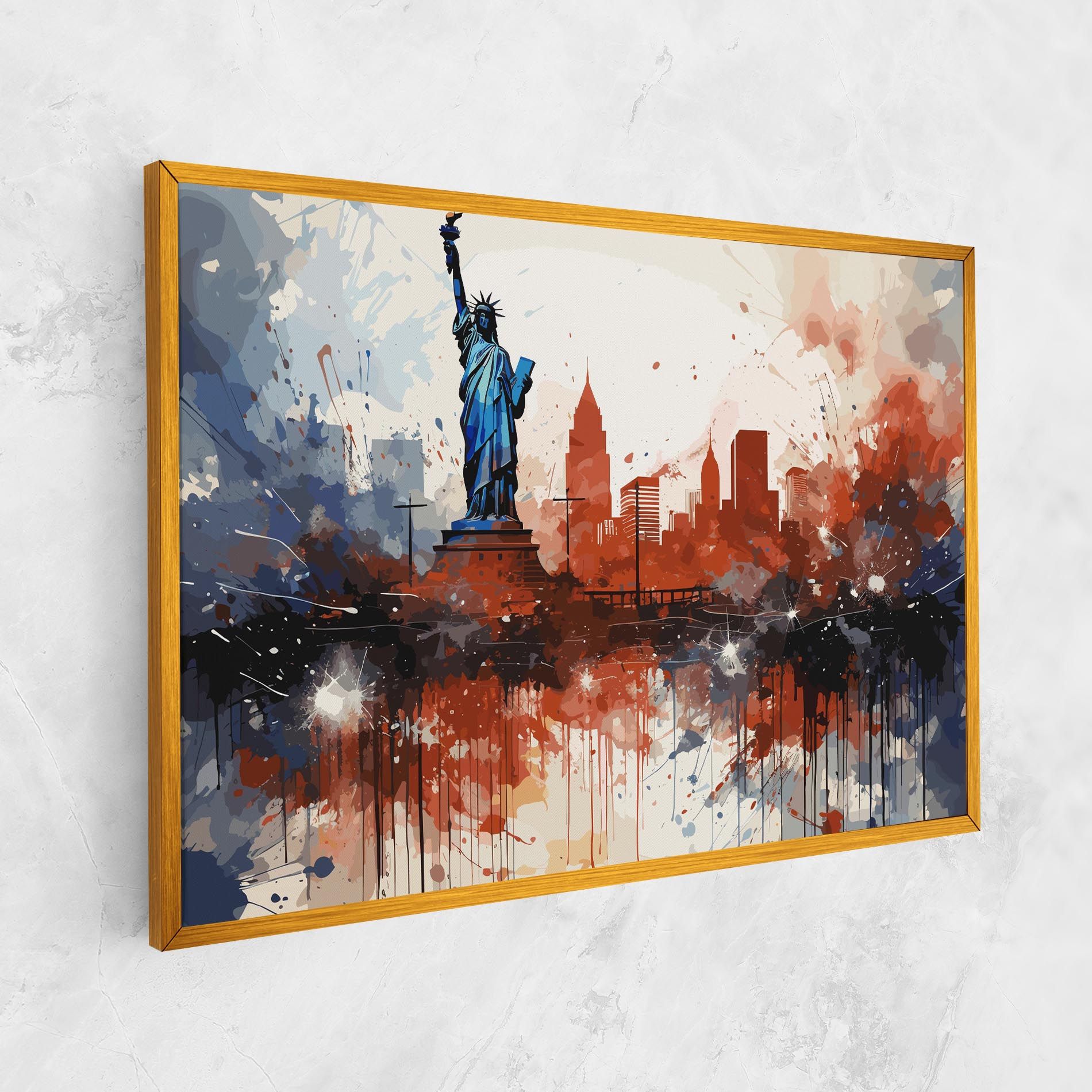 Red Blue Liberty Statue mockup 1