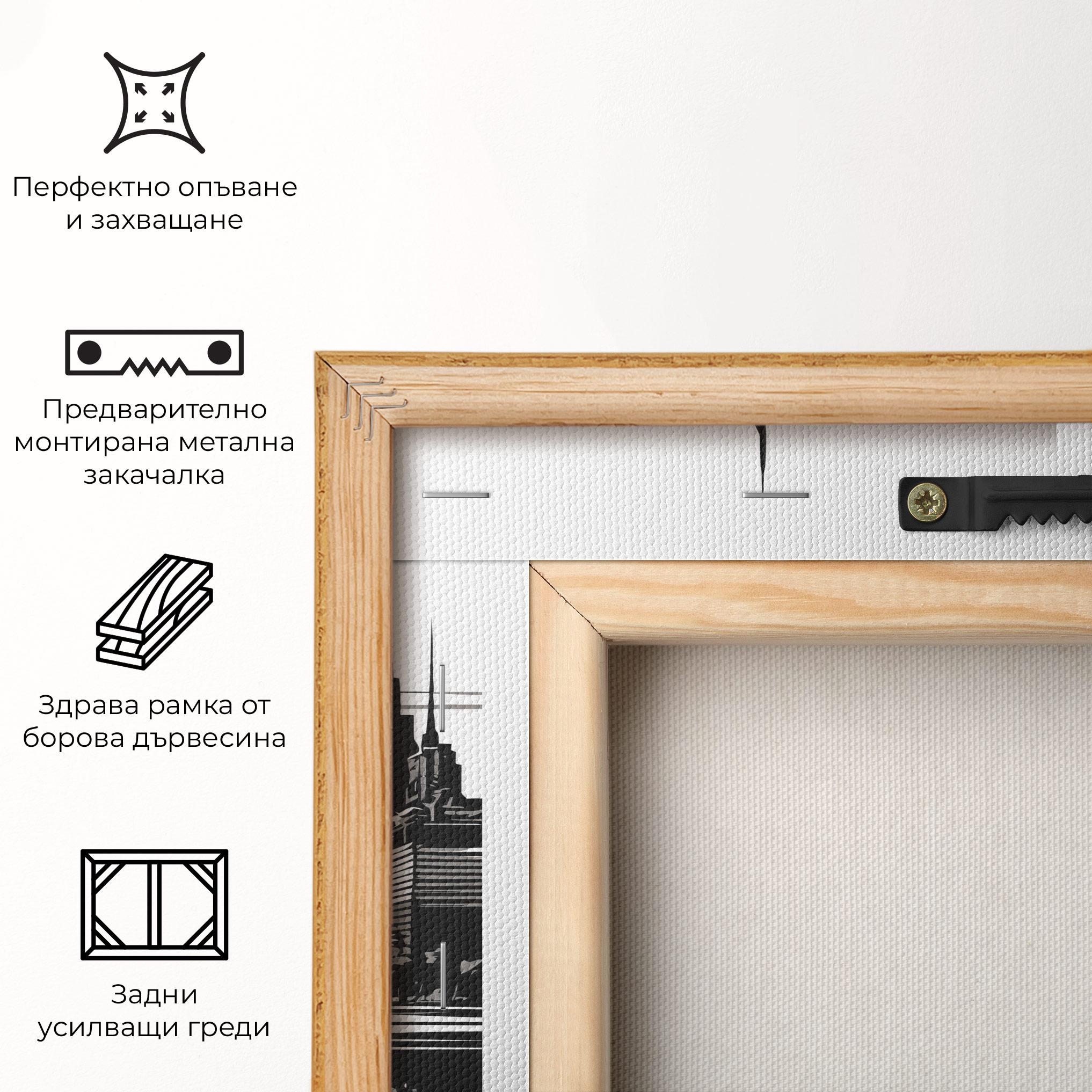 Картина на платно Black Ink City mockup 5