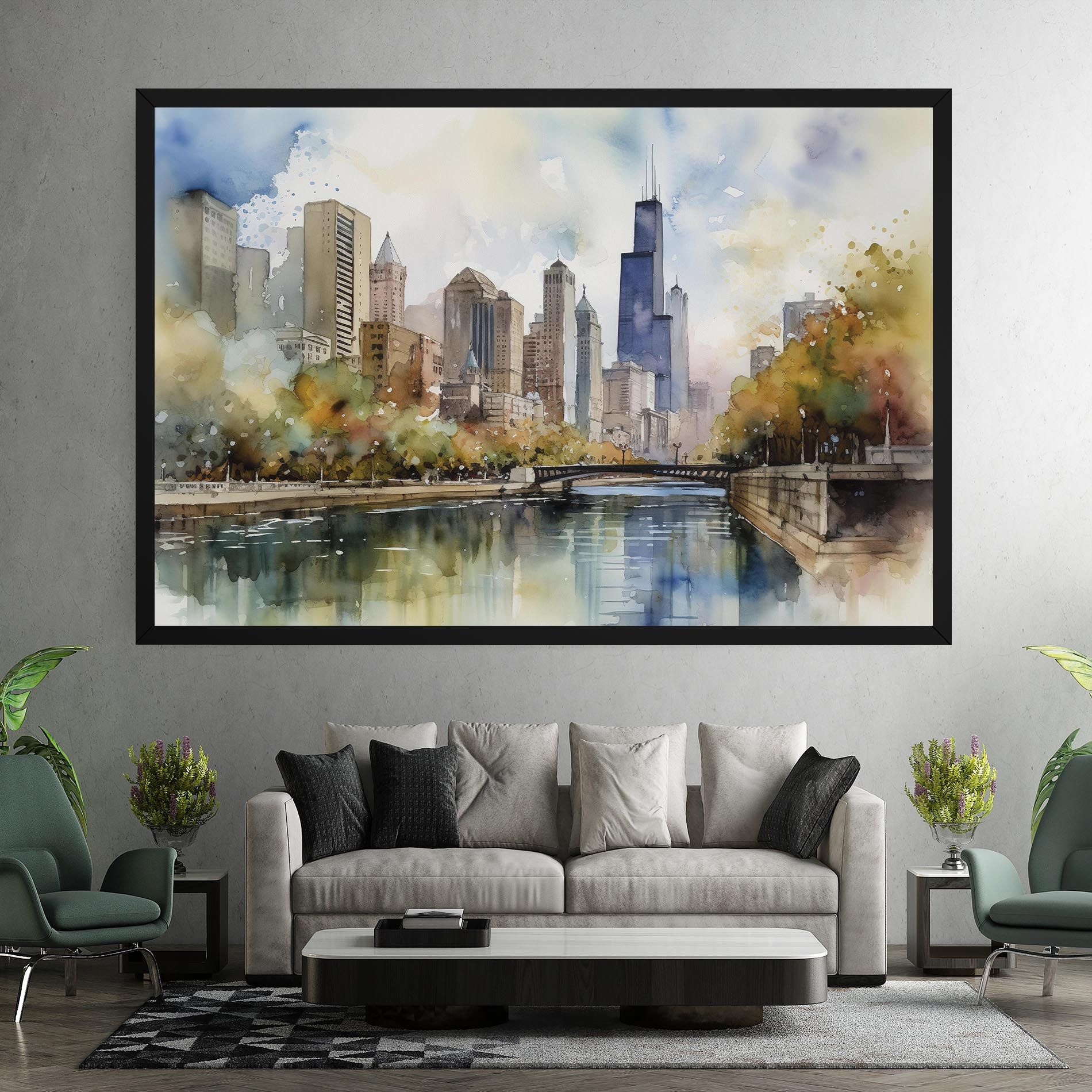 City Skyline Painting mockup 7