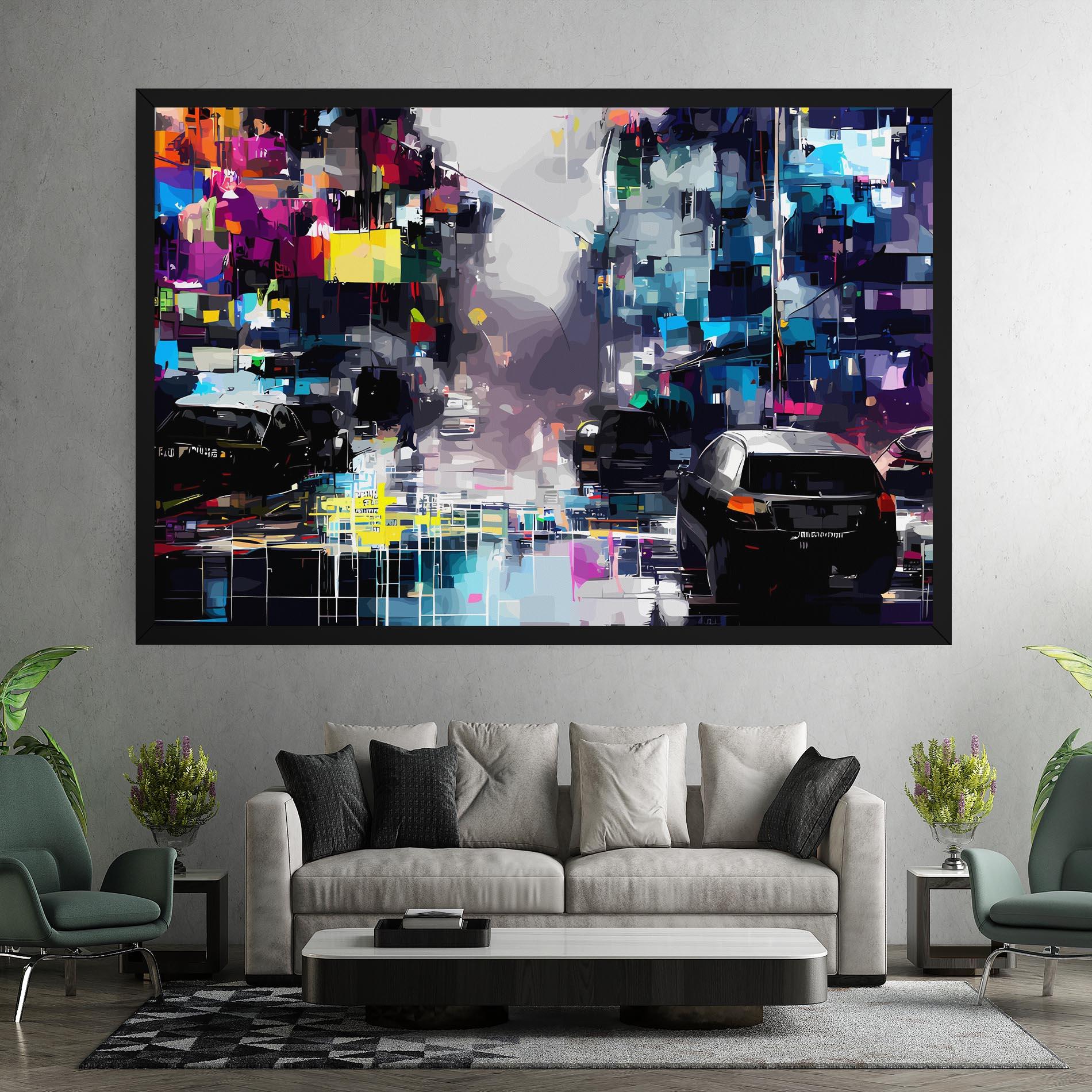 Картина на платно Grunge City Street mockup 7