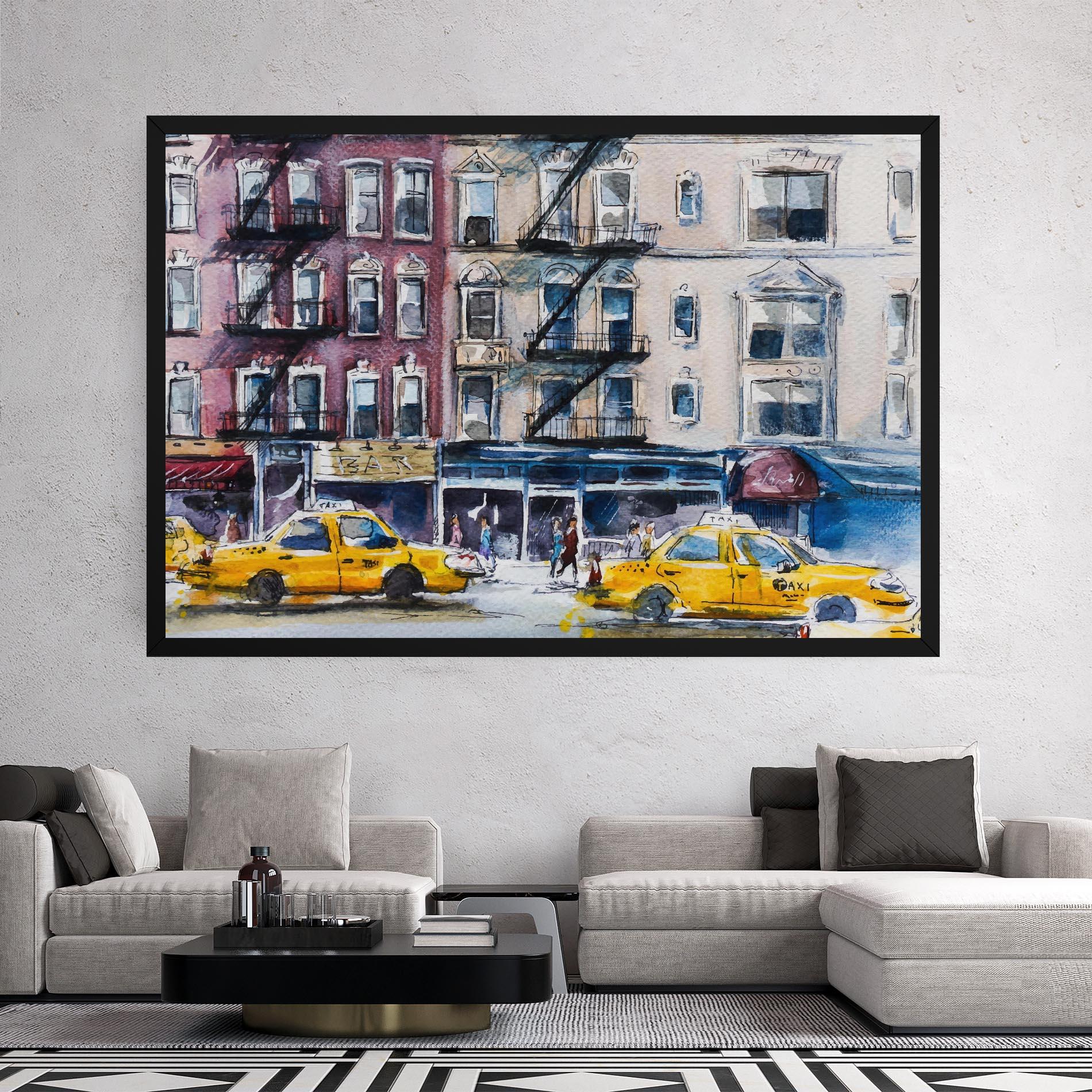 Картина на платно Newyork Taxi mockup 2