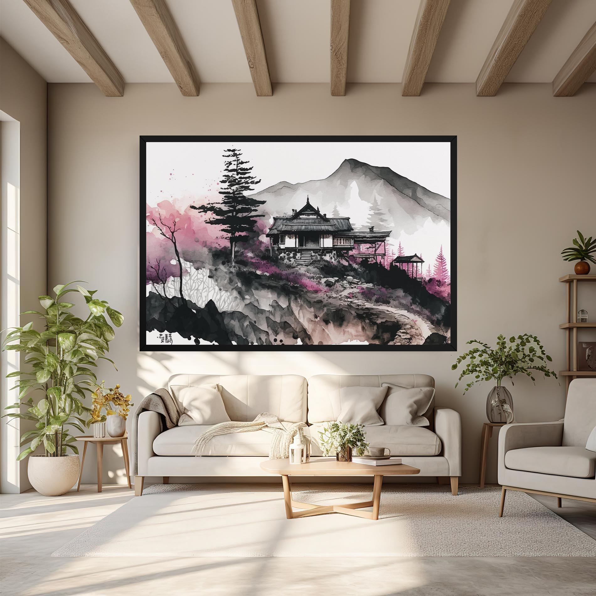 Картина на платно Japanese Temple Art mockup 6