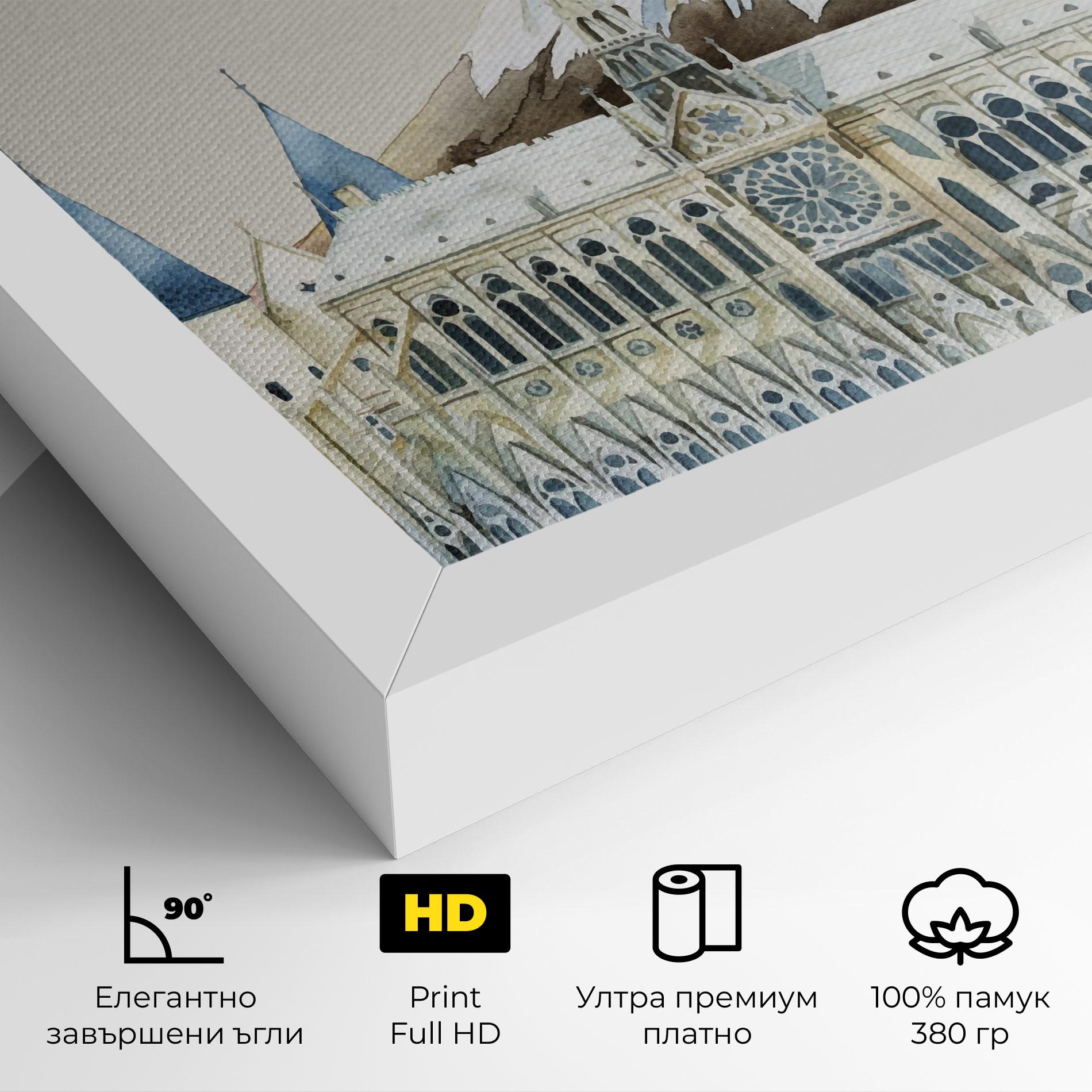 Картина на платно City Mix mockup 4