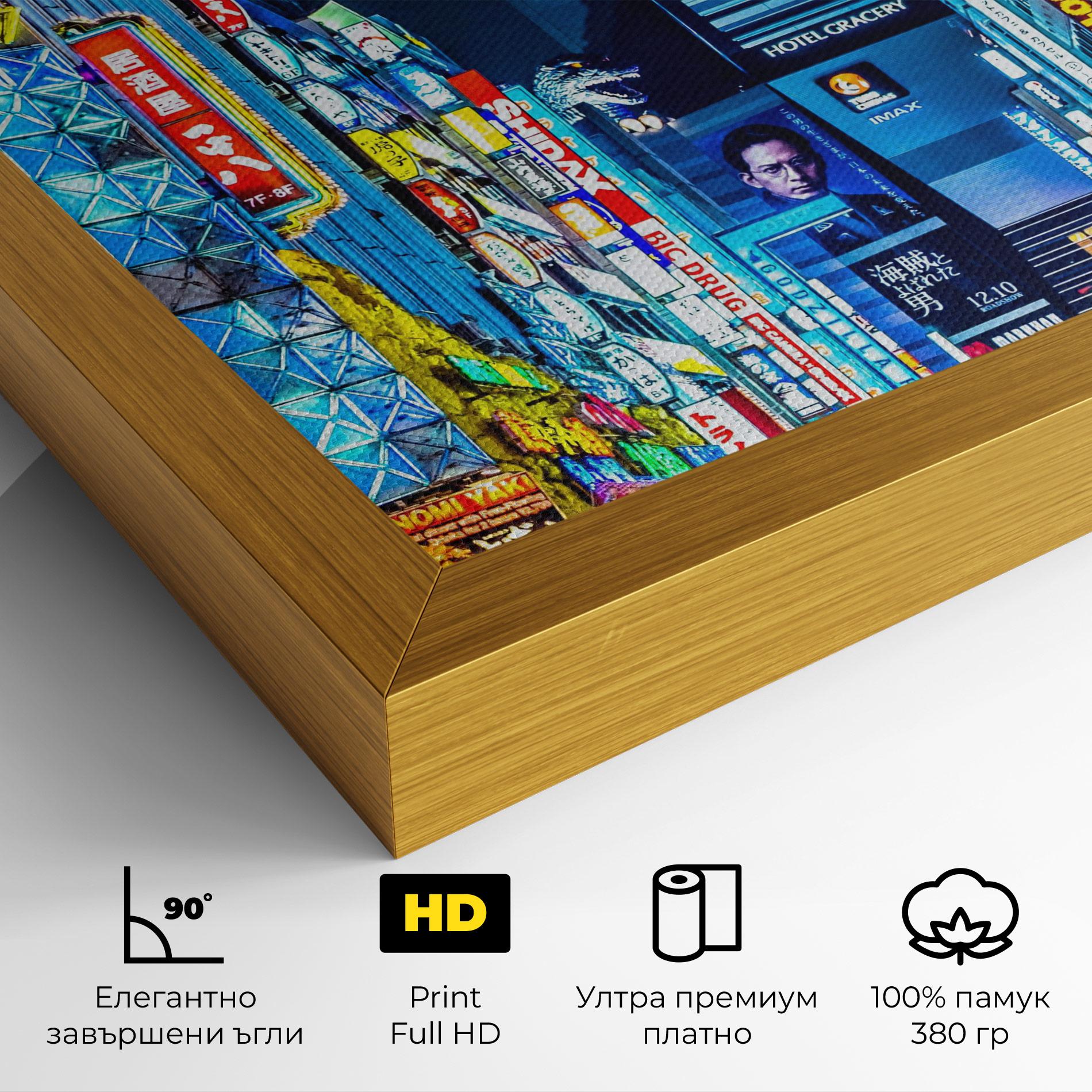 Картина на платно Colorful City Lights mockup 4