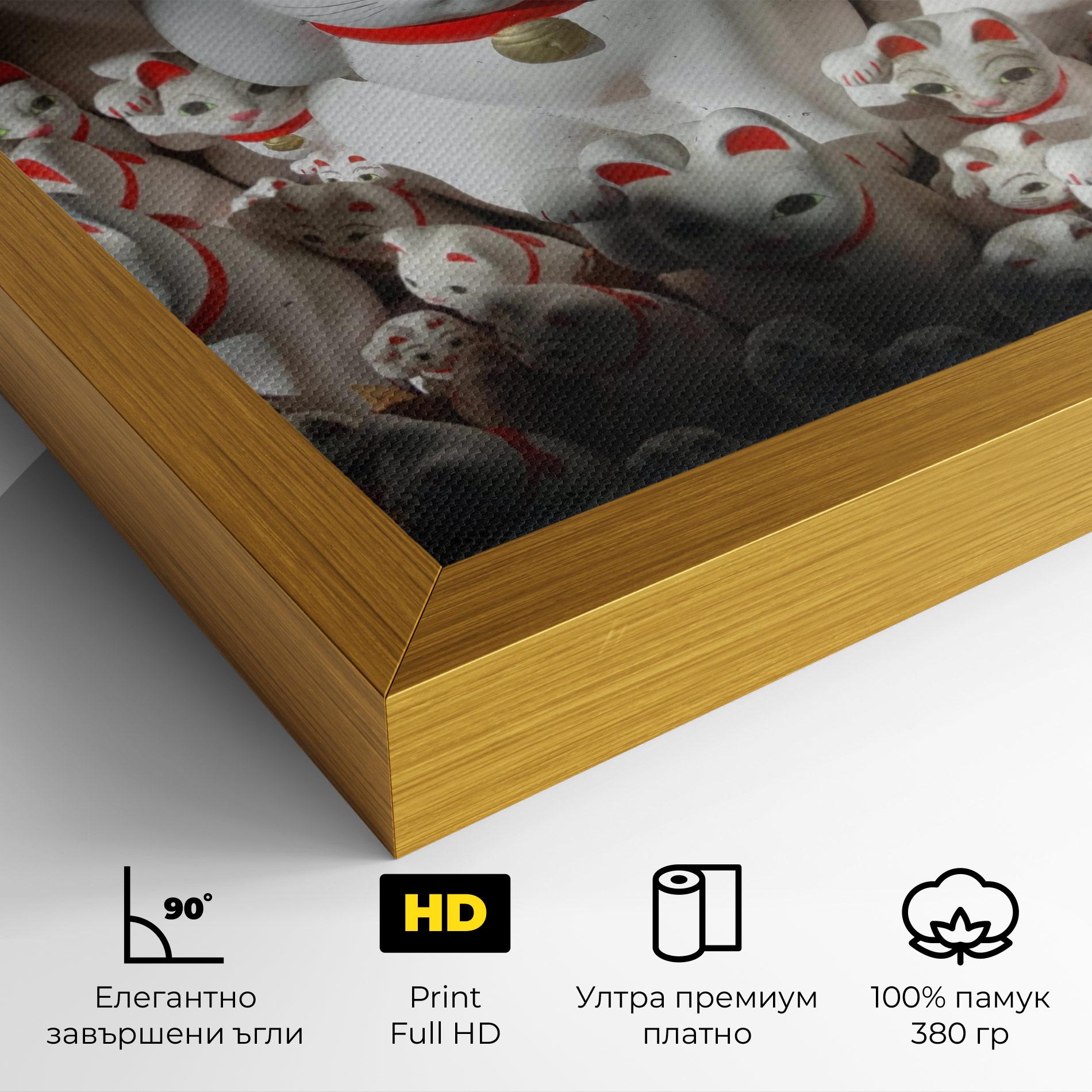 Картина на платно White Lucky Cats mockup 4