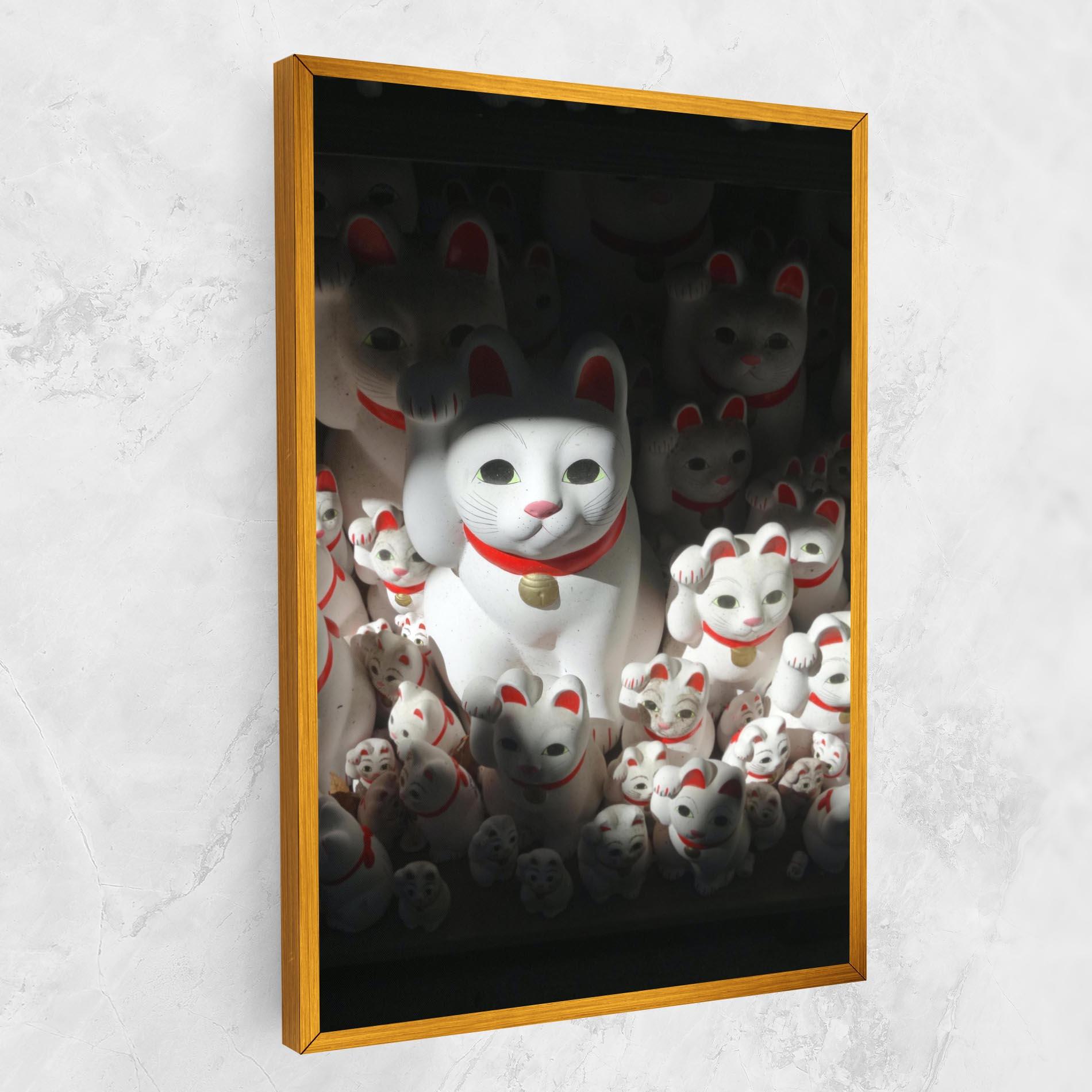Картина на платно White Lucky Cats mockup 1