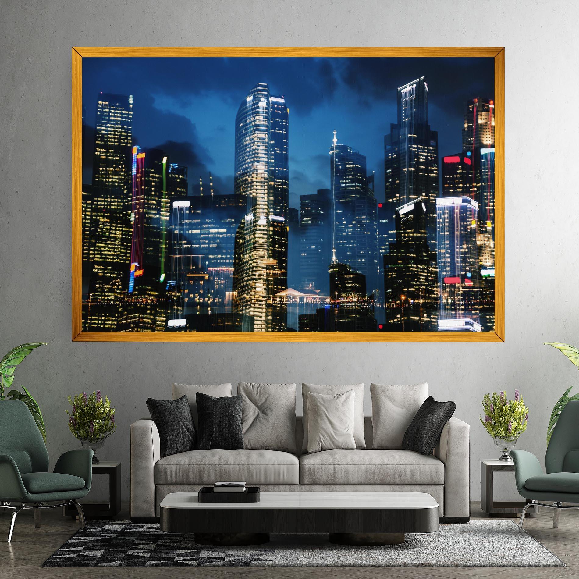 Картина на платно Singapore Night mockup 7