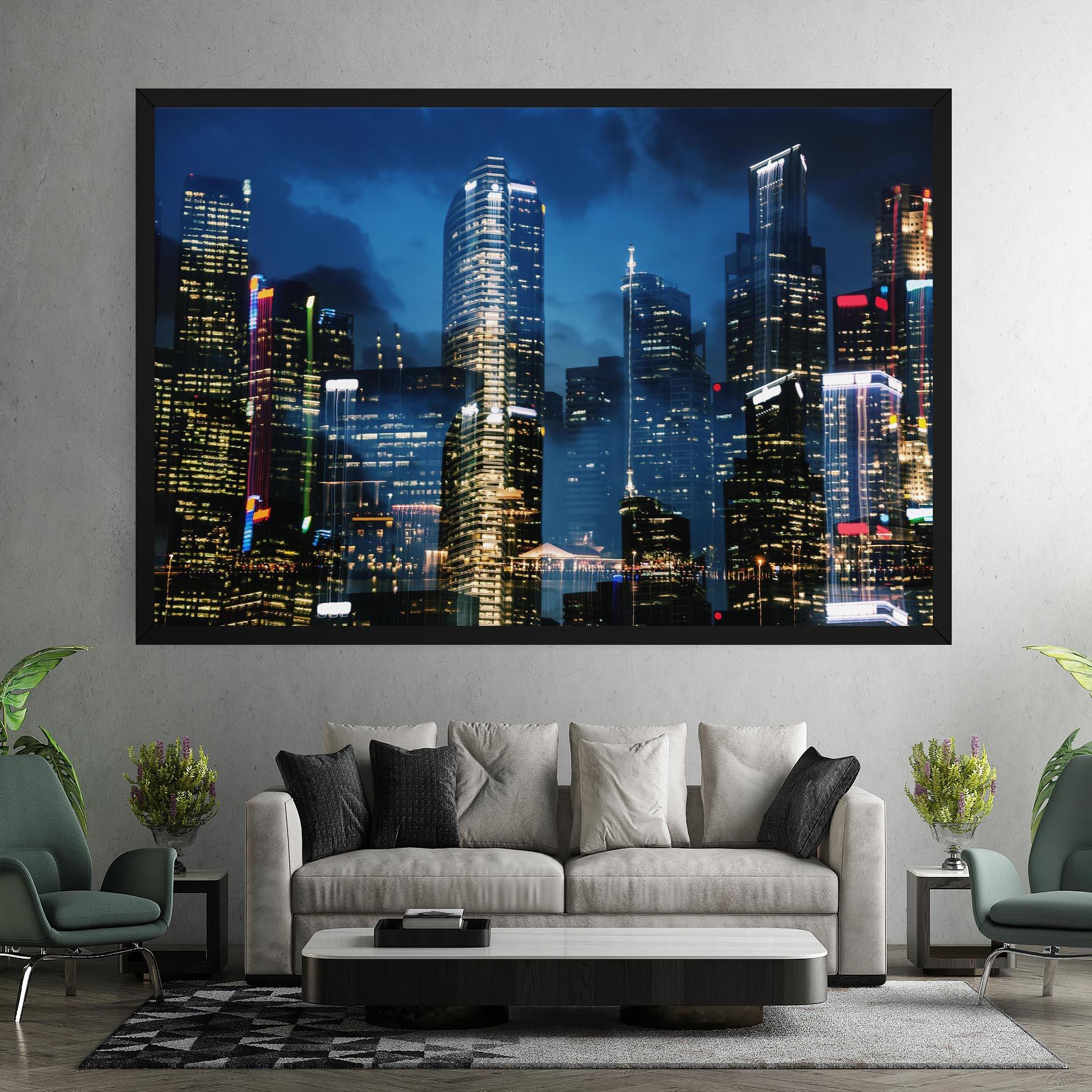 Картина на платно Singapore Night mockup 7