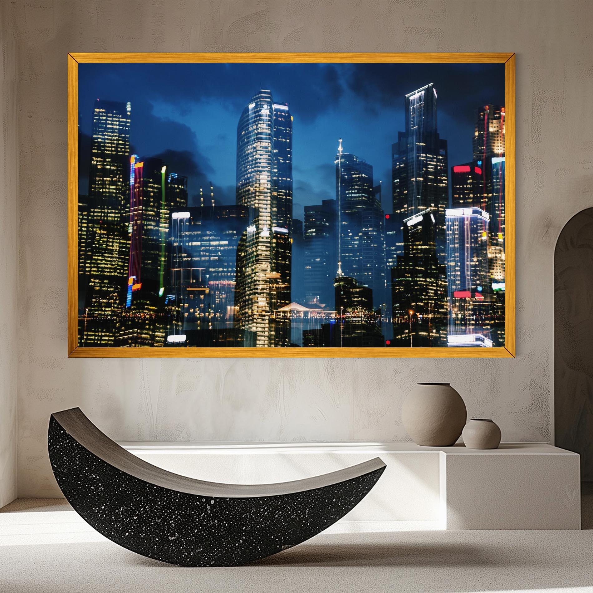 Картина на платно Singapore Night mockup 8