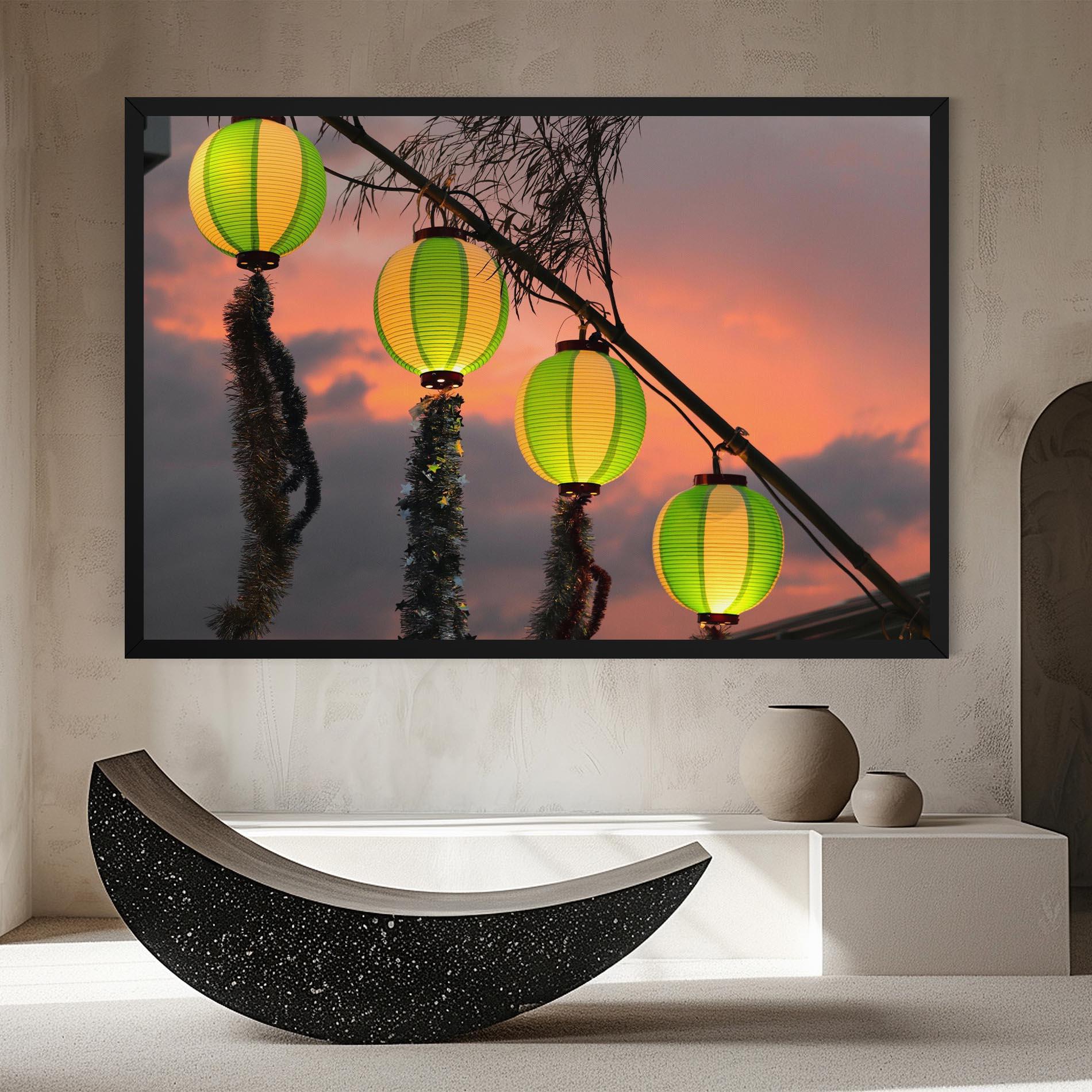 Картина на платно Green Lights mockup 8