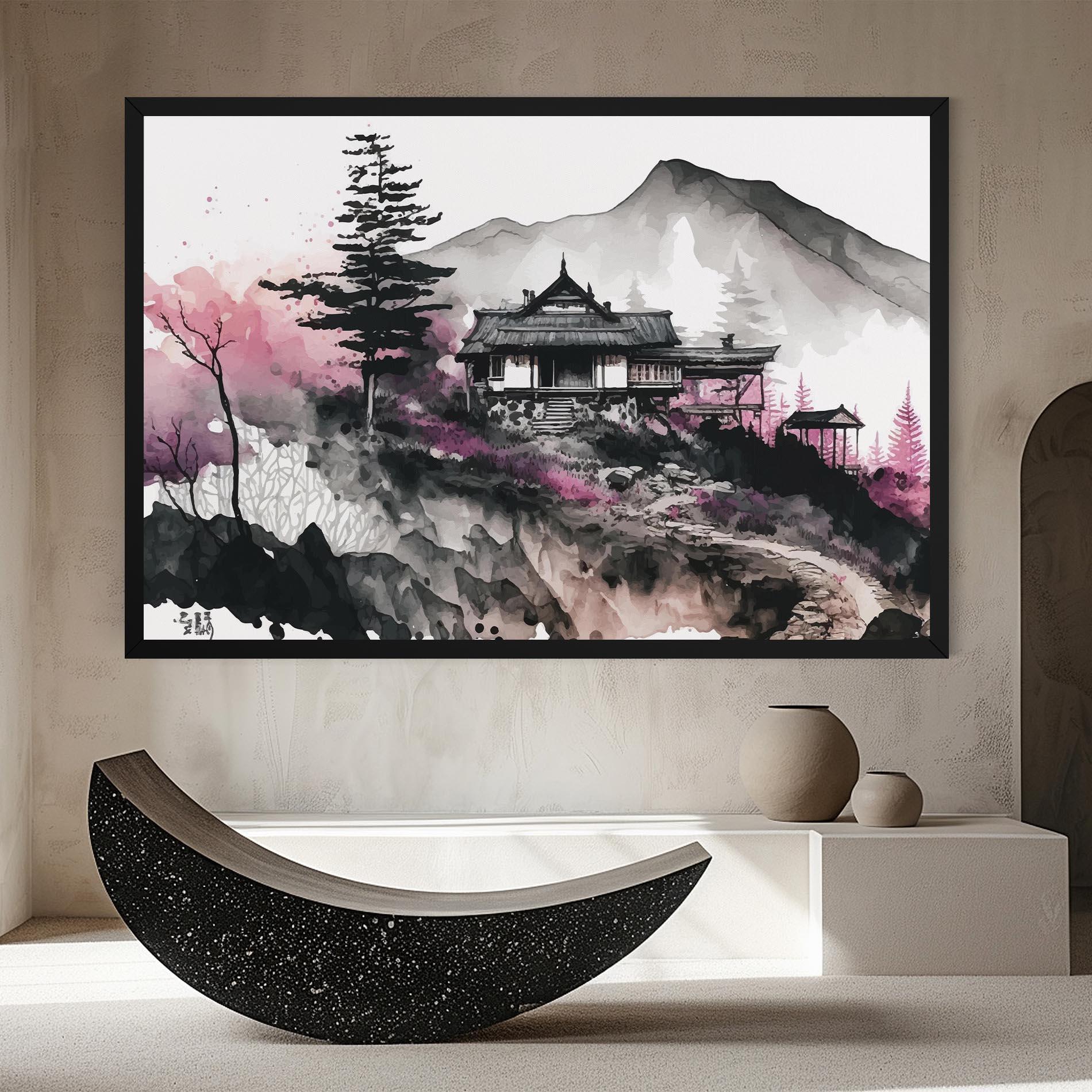 Картина на платно Japanese Temple Art mockup 8
