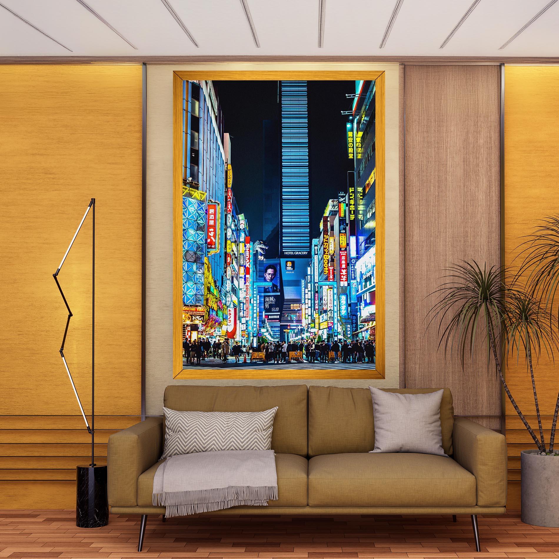 Картина на платно Colorful City Lights mockup 9