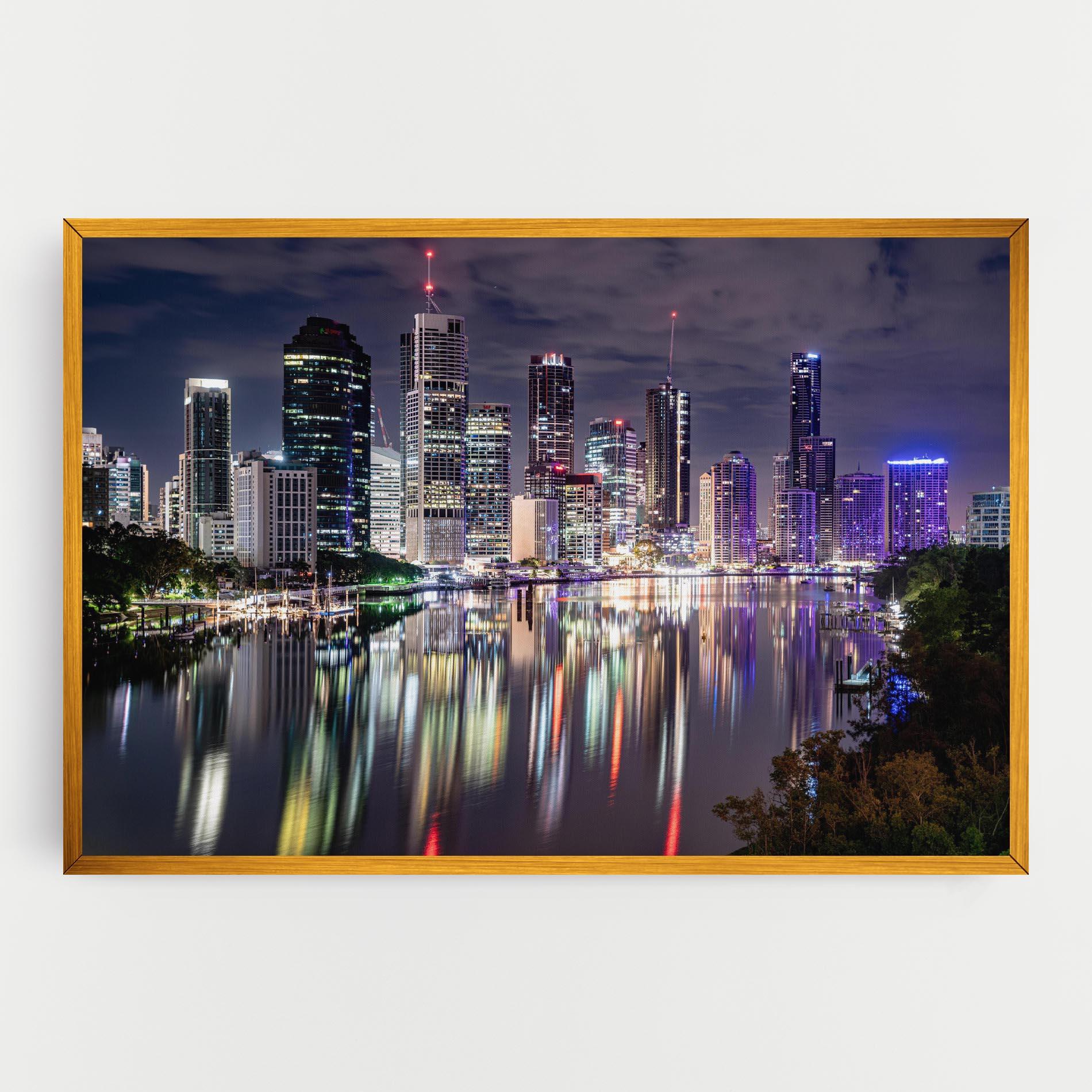 Картина на платно Brisbane Night mockup 0