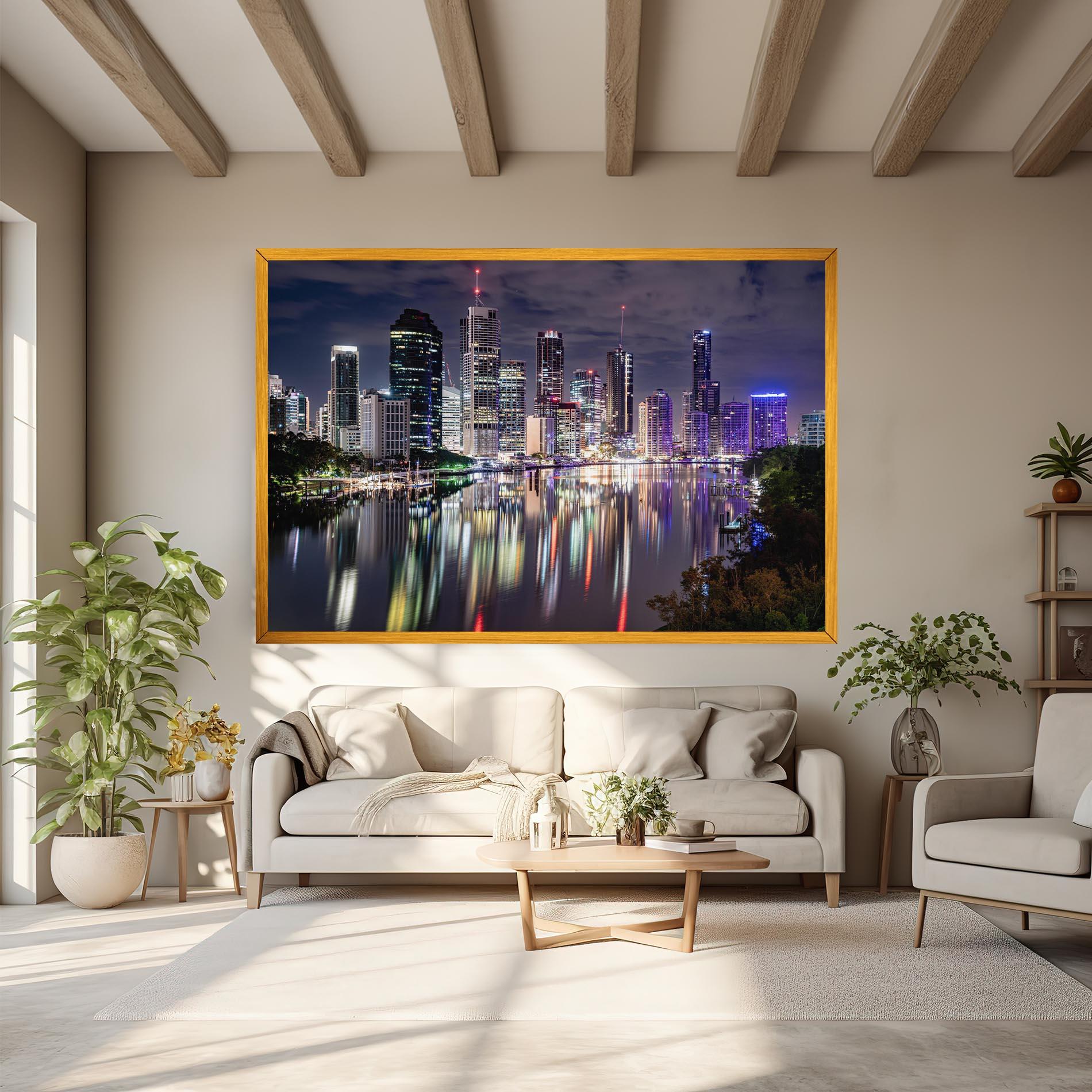 Картина на платно Brisbane Night mockup 6