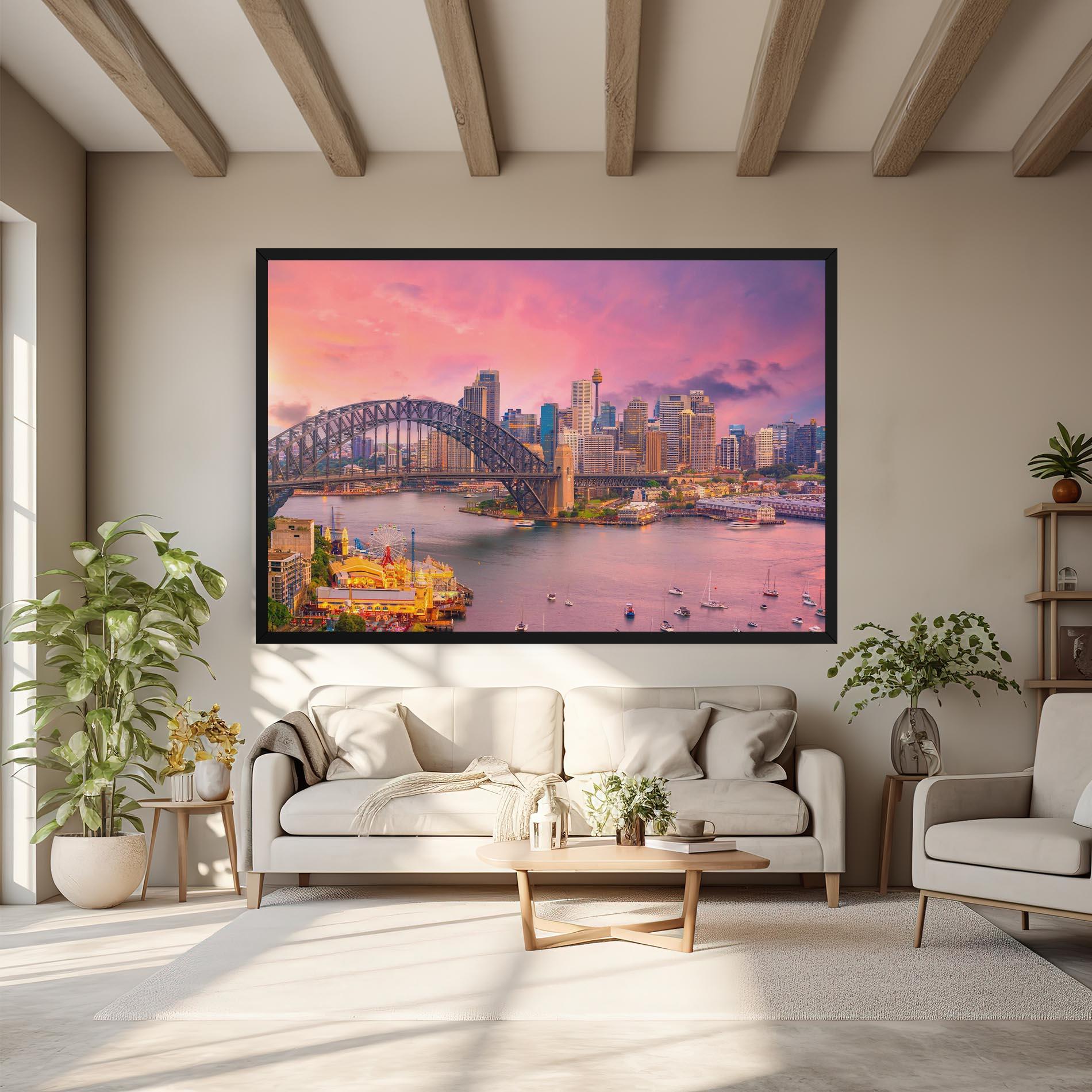 Картина на платно Pink Sydney Skyline mockup 6