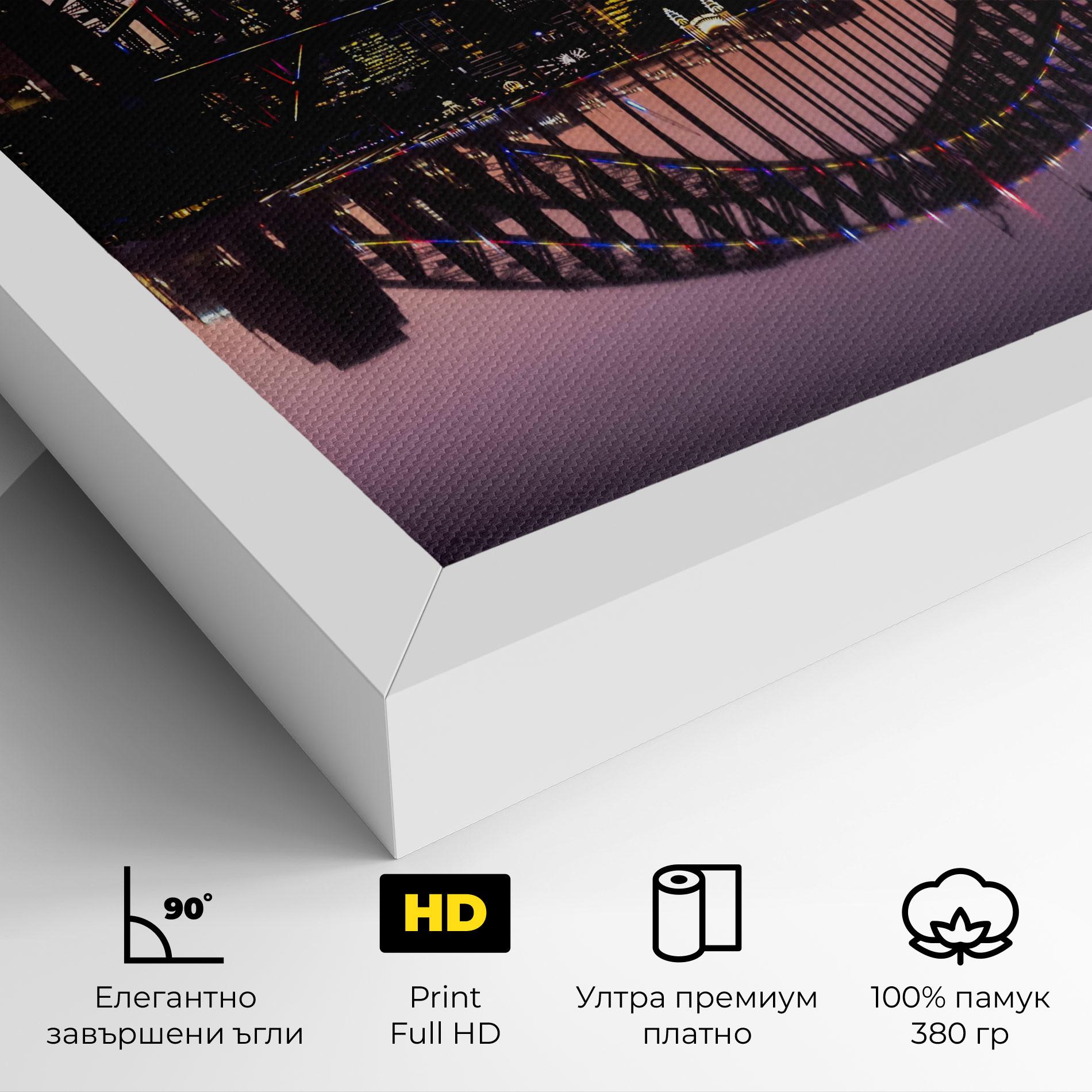 Картина на платно Purple Night Sydney mockup 4