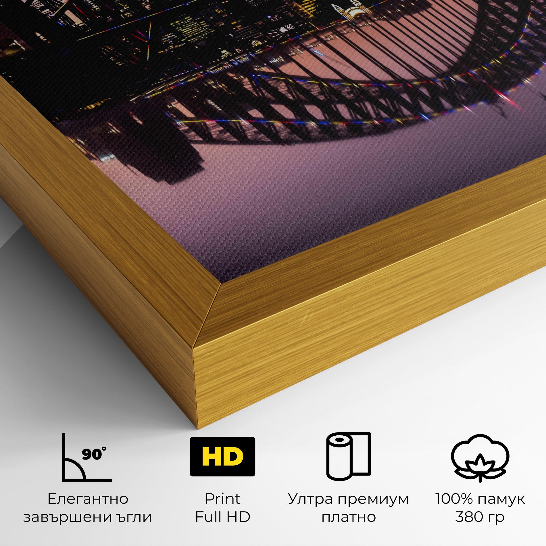 Картина на платно Purple Night Sydney mockup 4