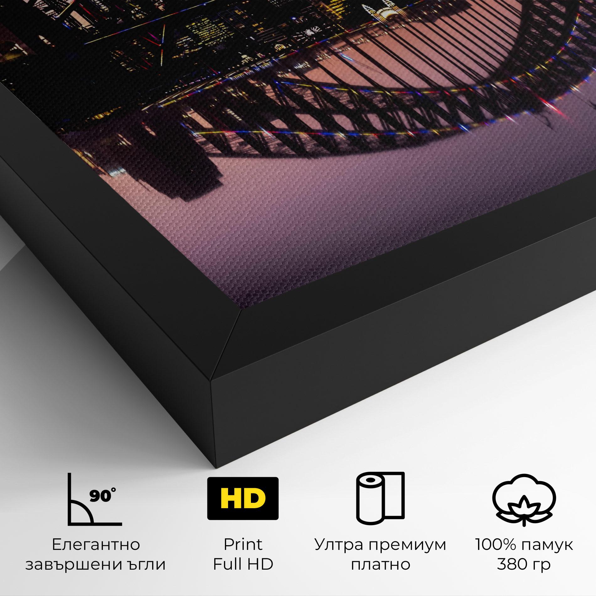 Картина на платно Purple Night Sydney mockup 4