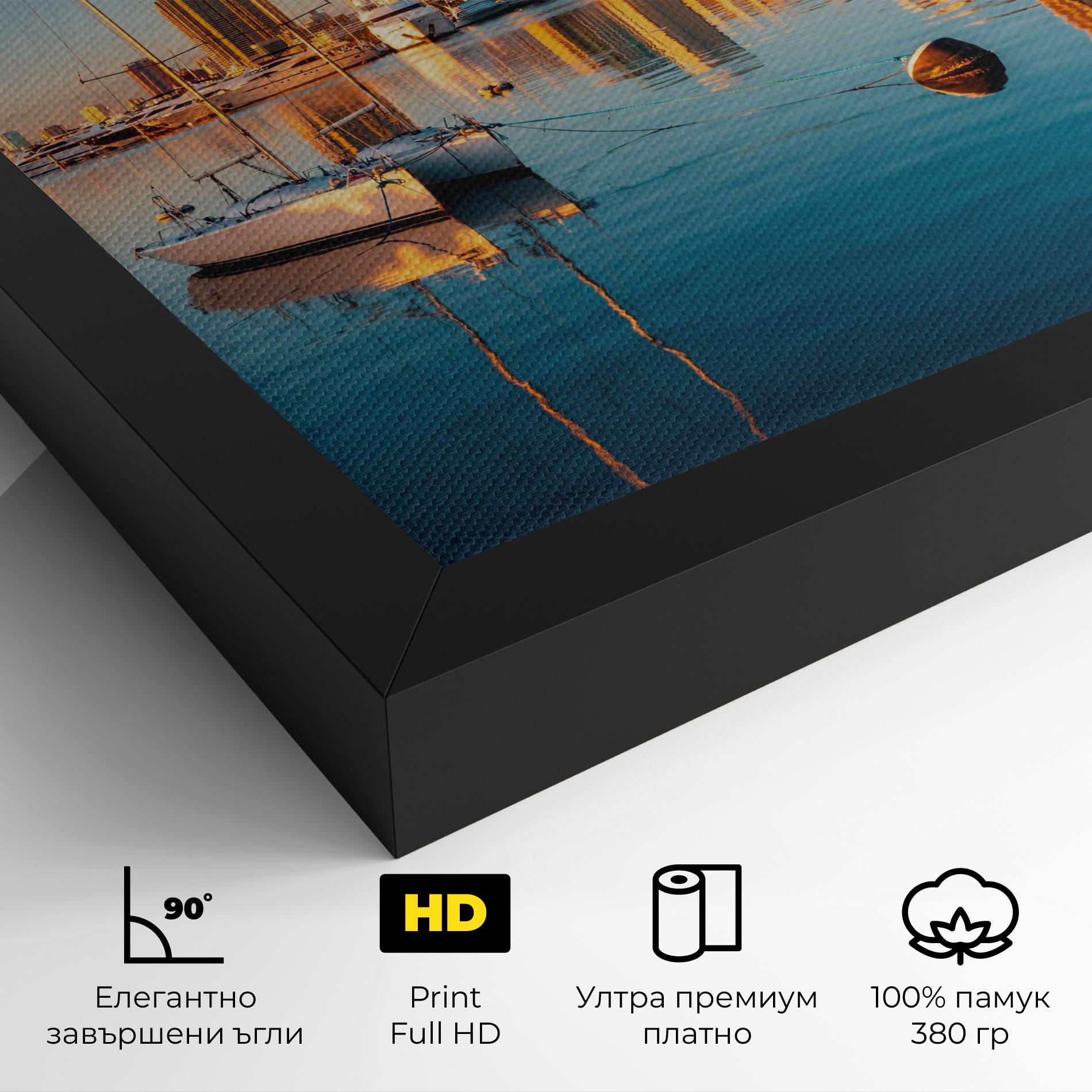 Картина на платно Skyscrapers Water mockup 4