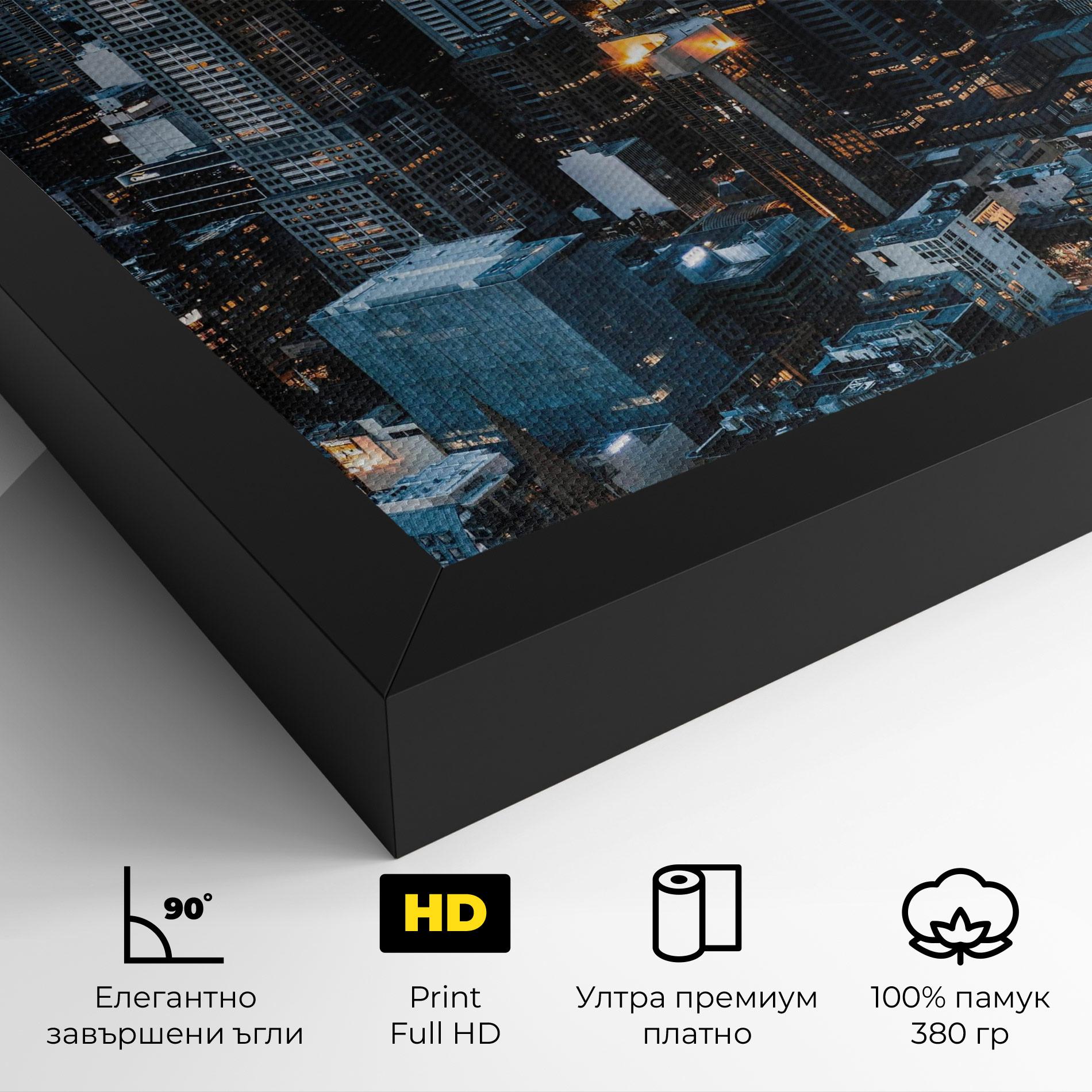 Картина на платно Yellow Lights Skyline mockup 4