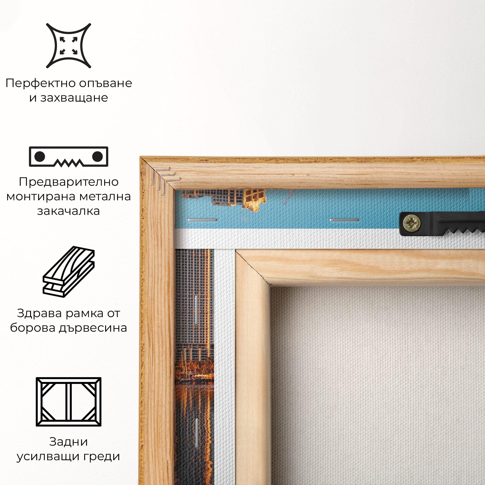 Картина на платно Skyscrapers Water mockup 5