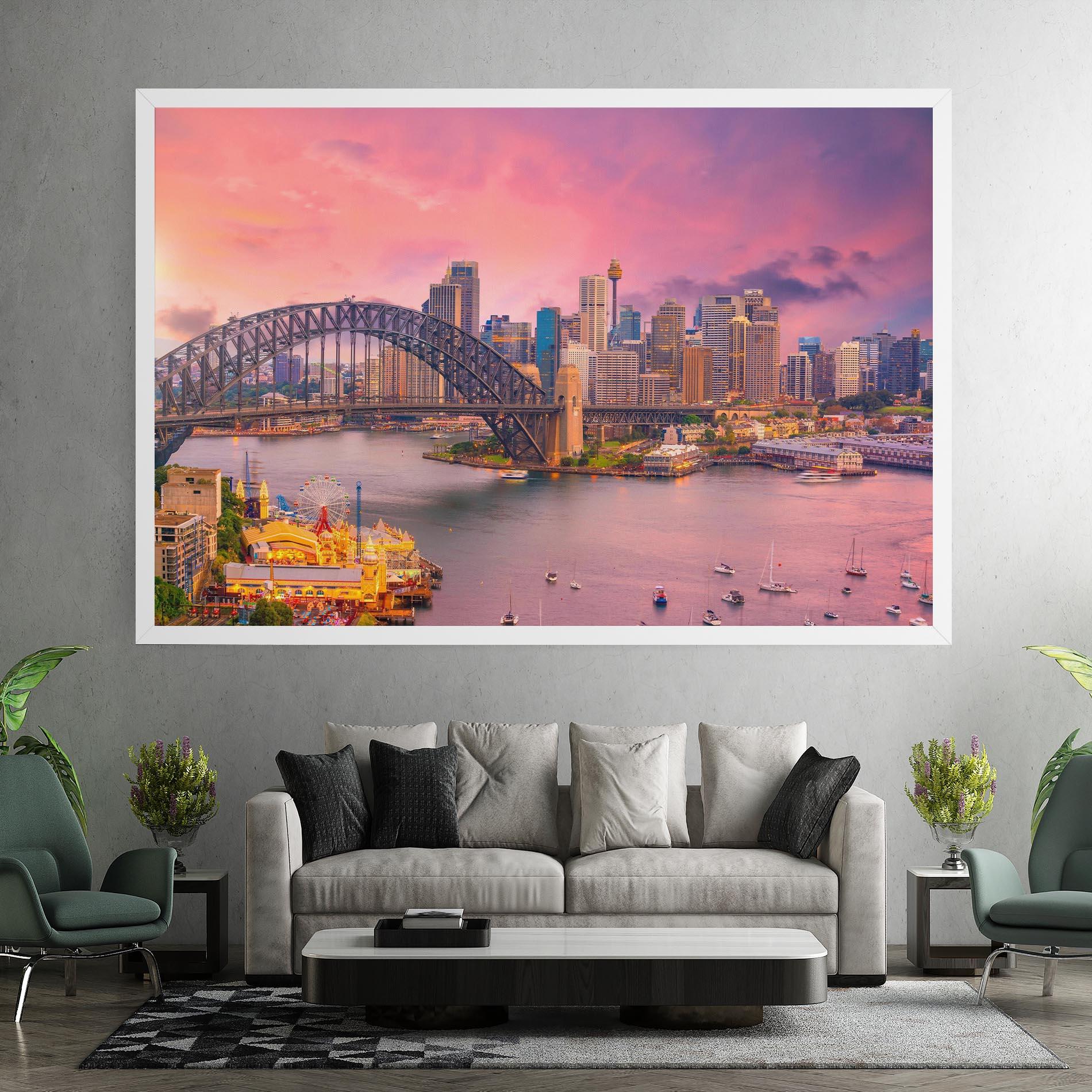 Картина на платно Pink Sydney Skyline mockup 7