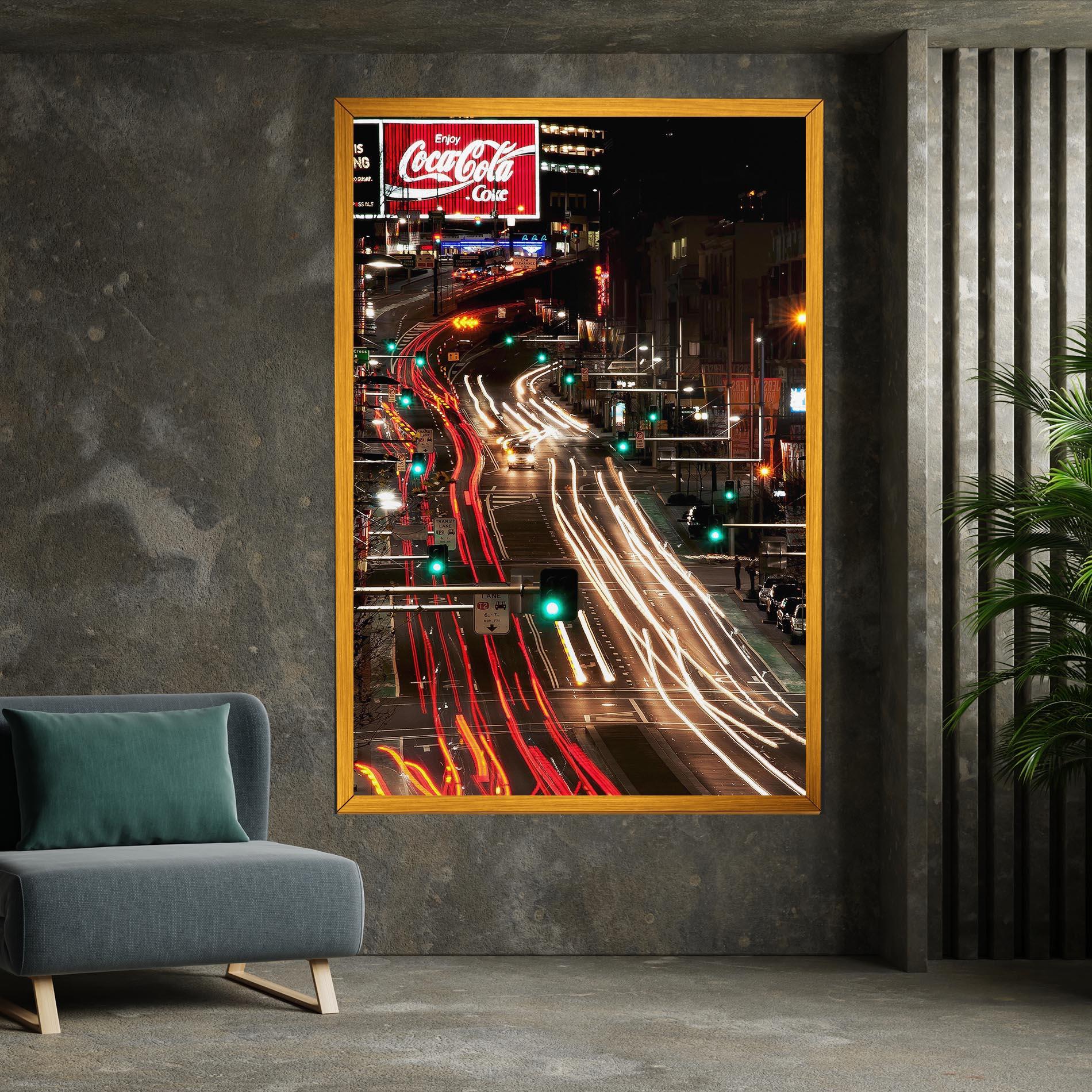 Картина на платно Car Light Road mockup 7