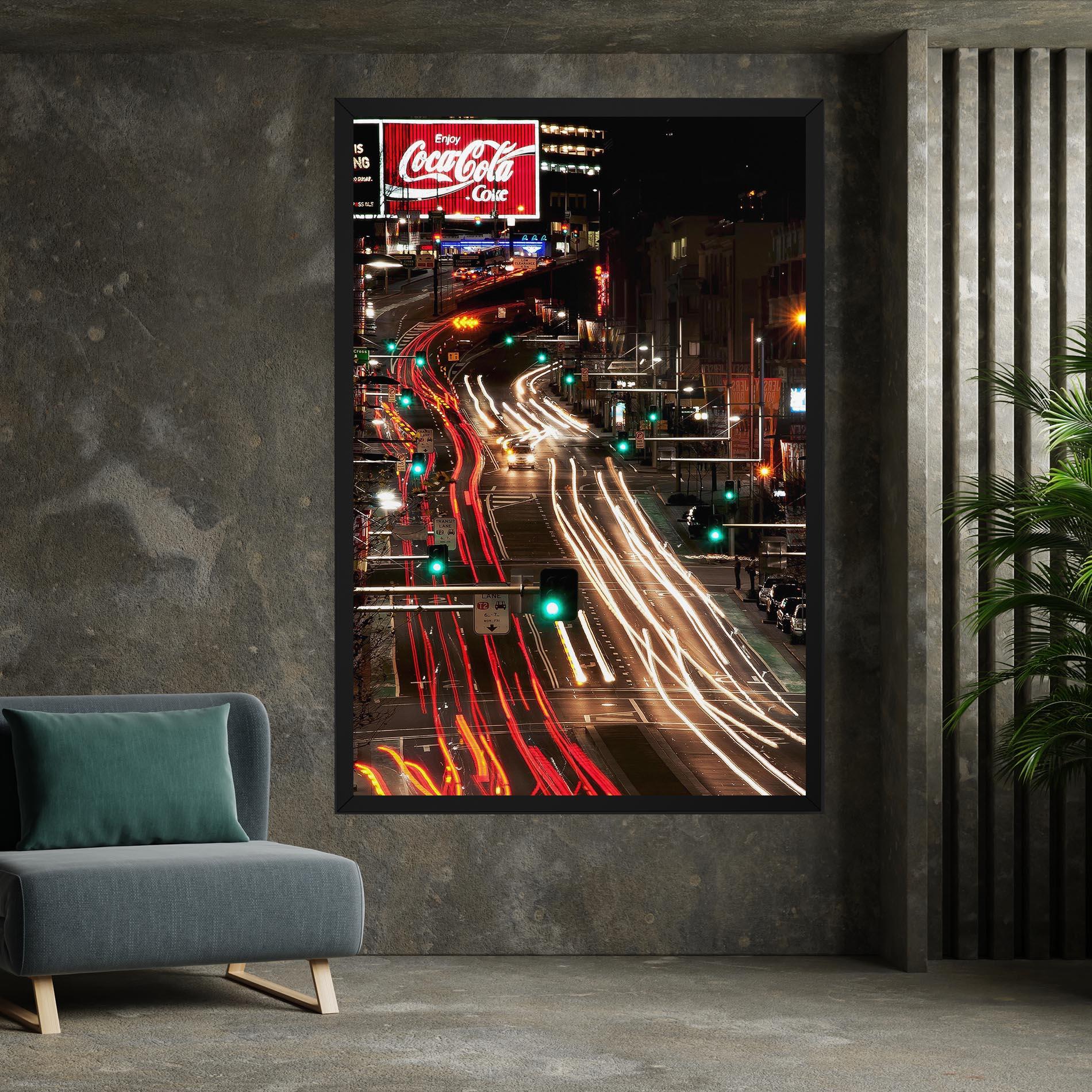 Картина на платно Car Light Road mockup 7