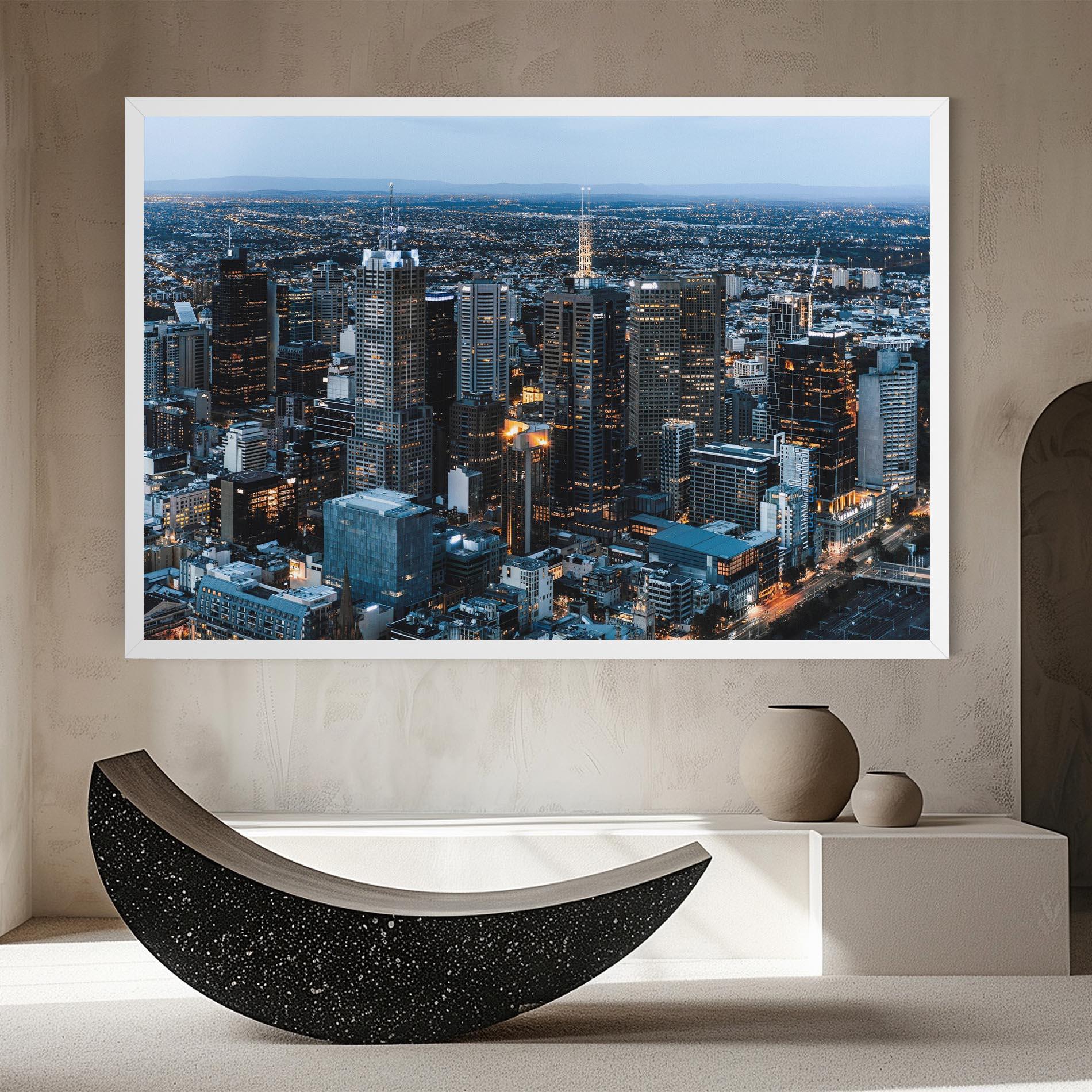 Картина на платно Yellow Lights Skyline mockup 8