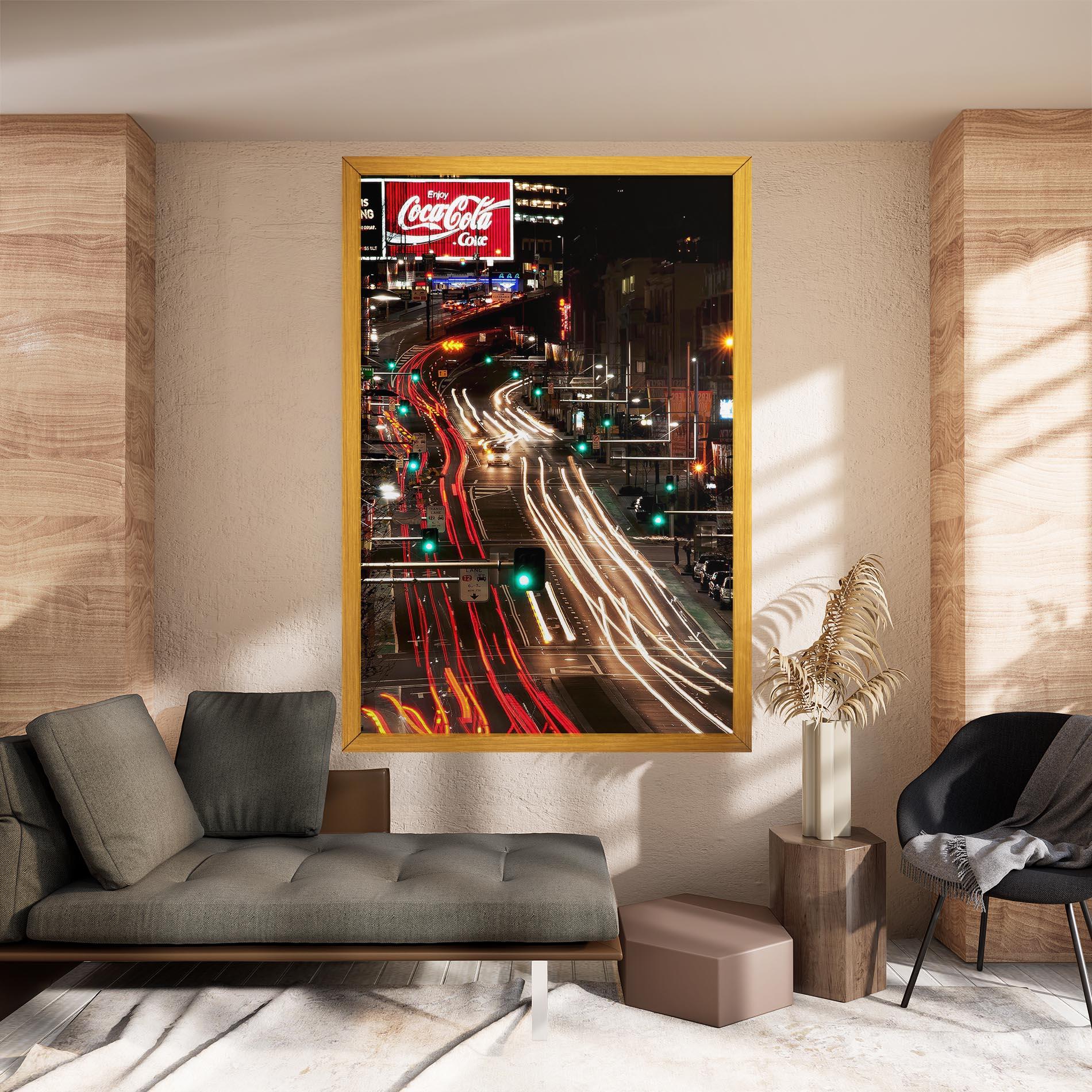 Картина на платно Car Light Road mockup 8