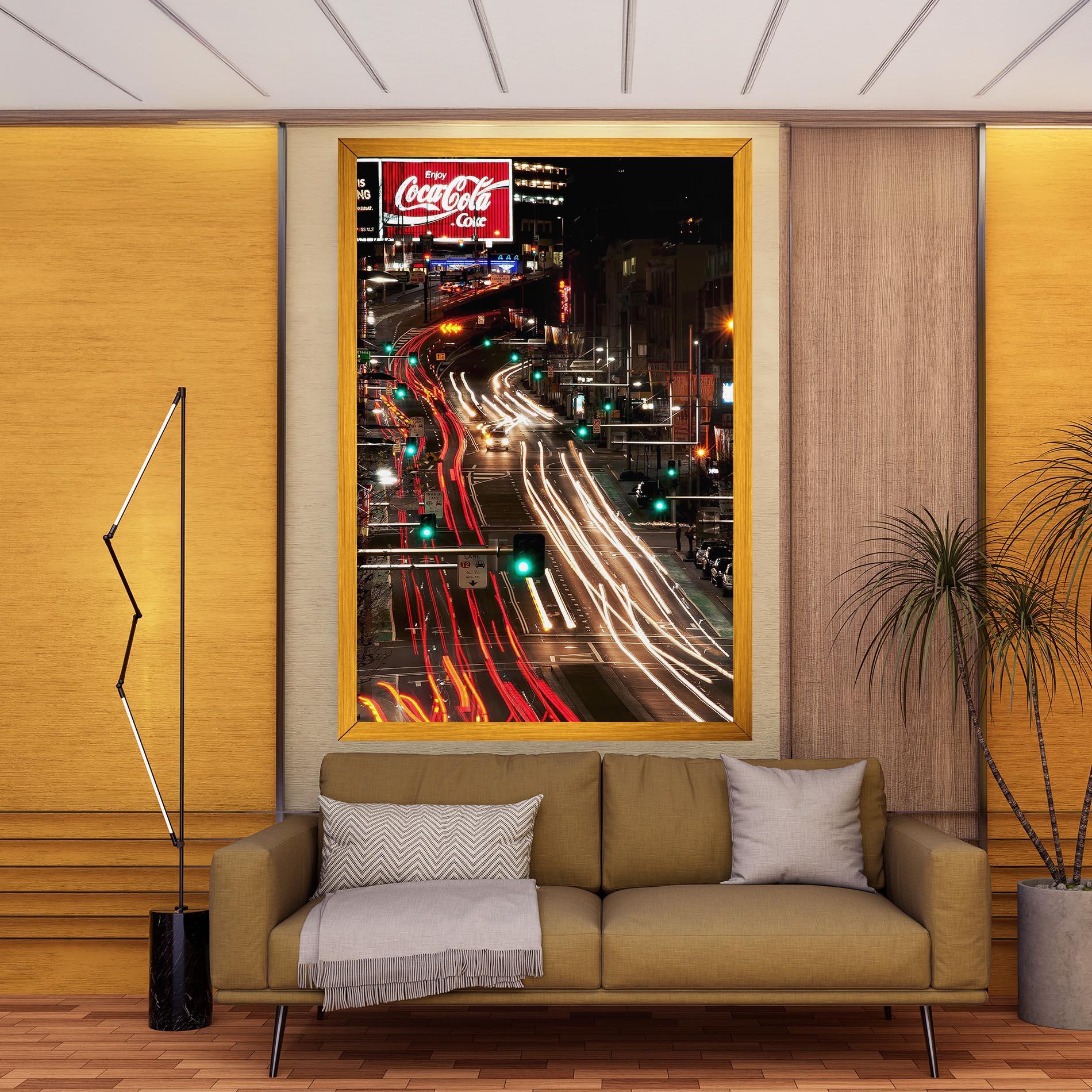 Картина на платно Car Light Road mockup 9