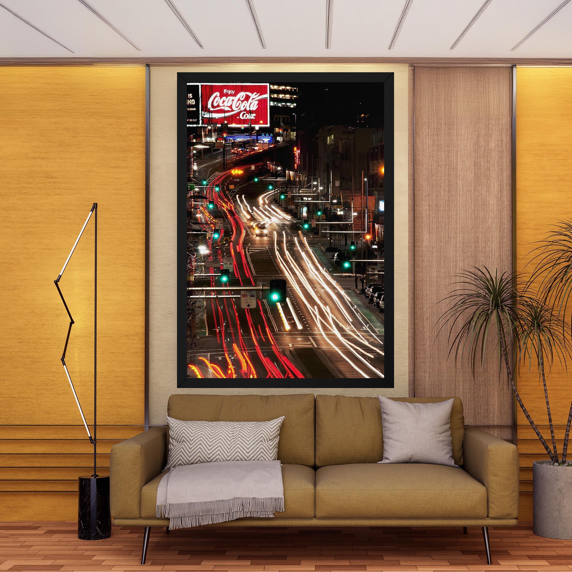 Картина на платно Car Light Road mockup 9