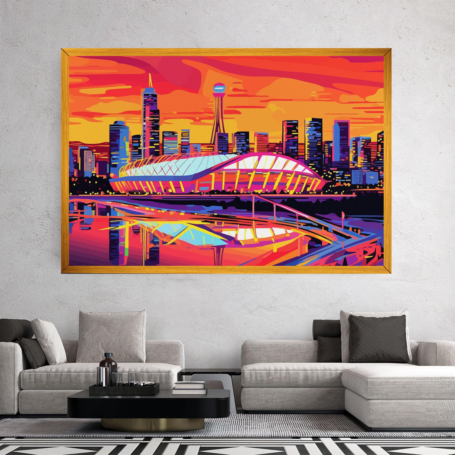 Картина на платно Australian Orange Sunset mockup 2