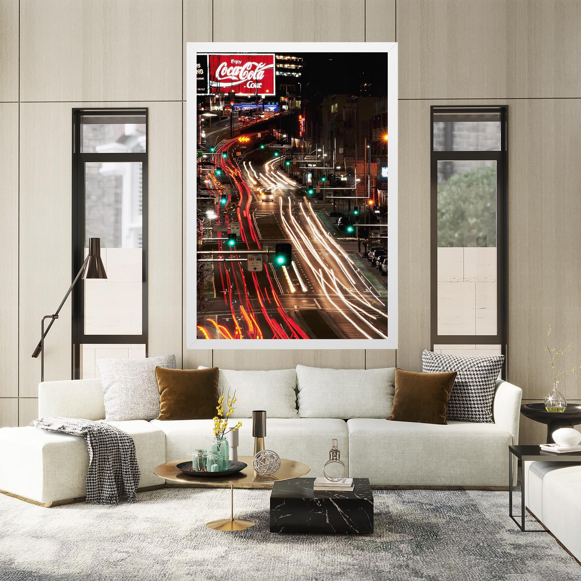 Картина на платно Car Light Road mockup 2