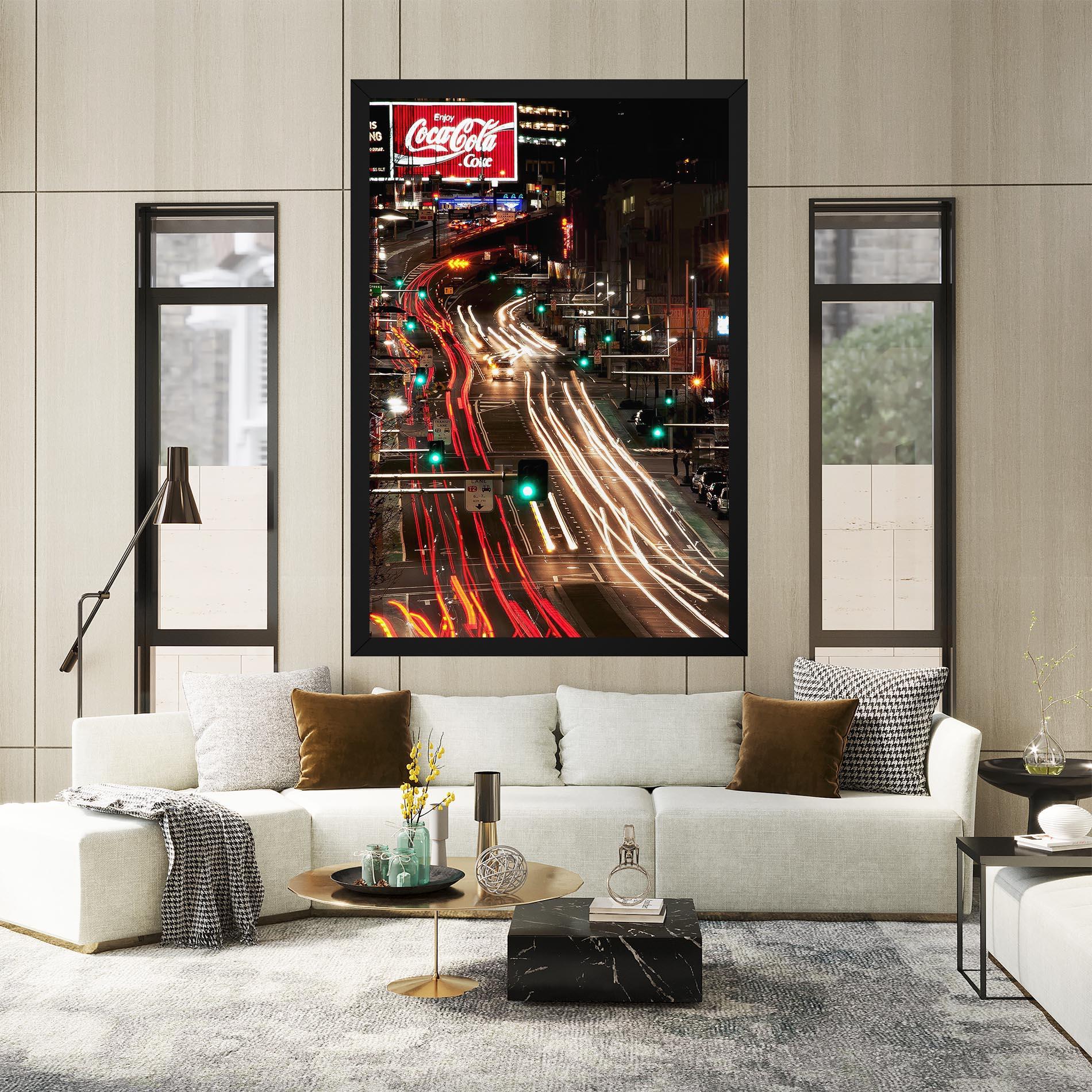 Картина на платно Car Light Road mockup 2