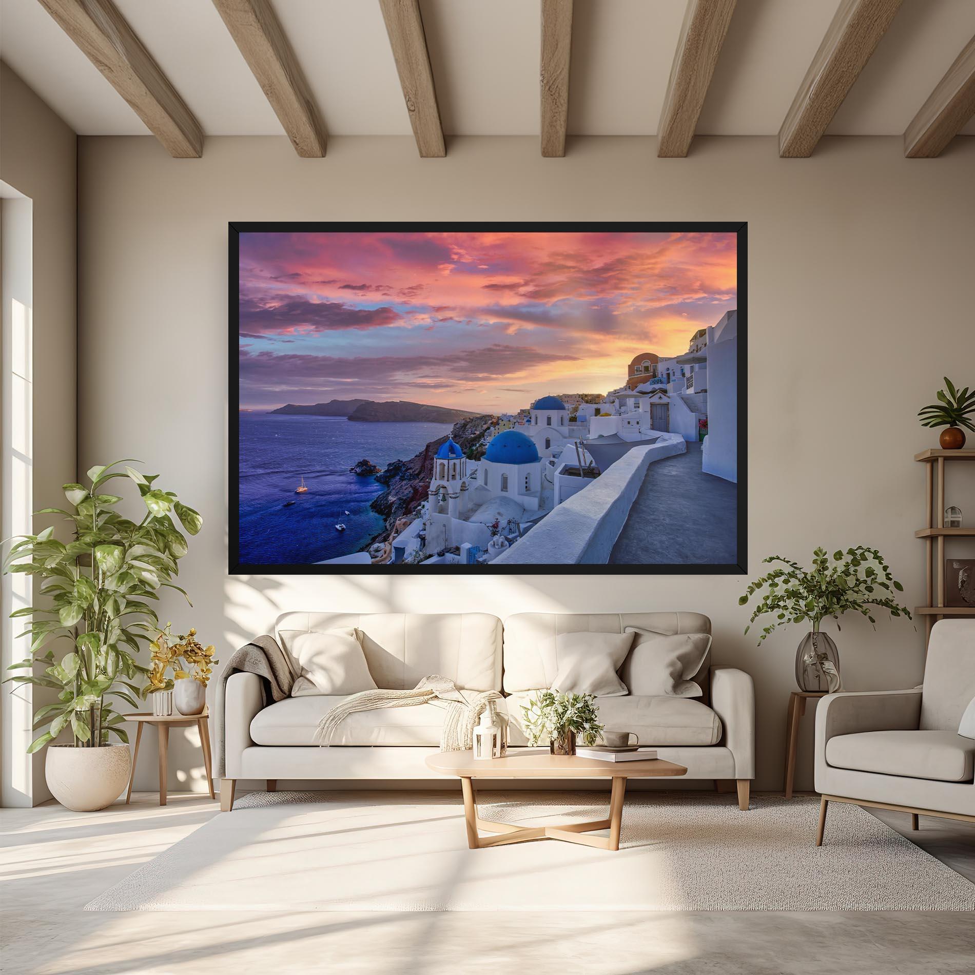 Картина на платно Santorini View mockup 6