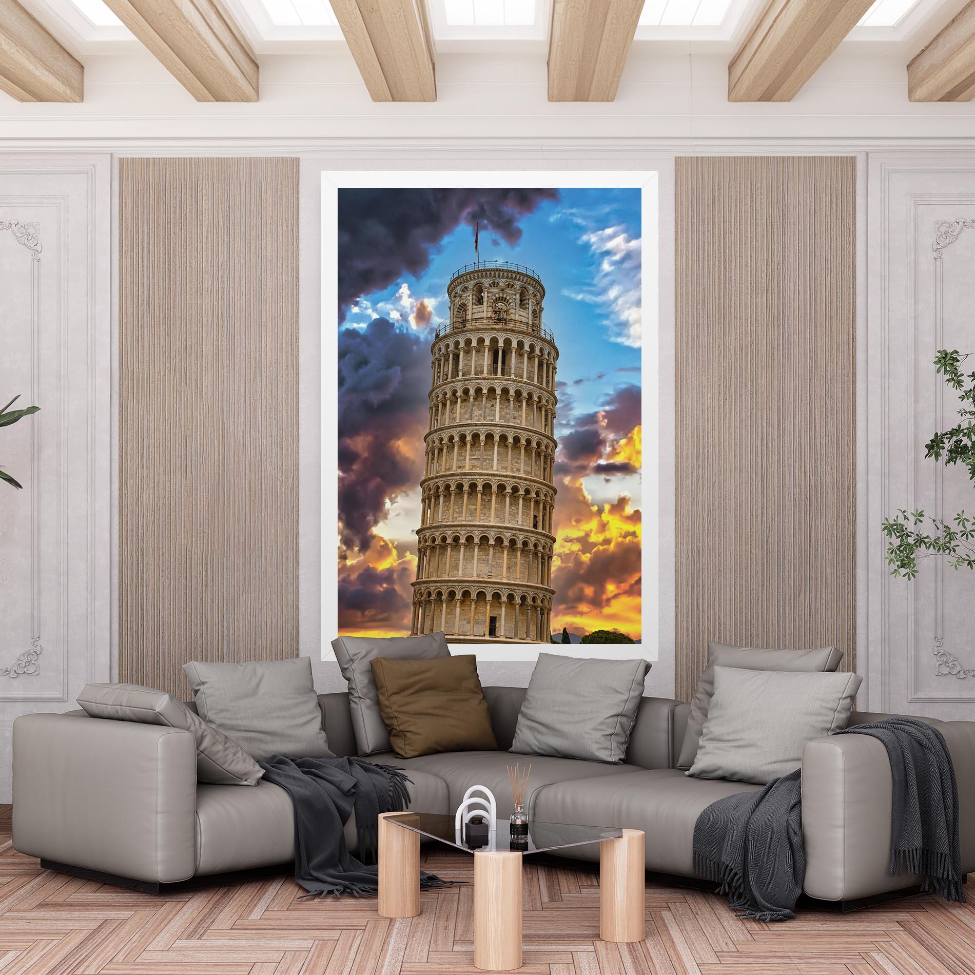 Картина на платно Tower Of Pisa Sunset mockup 6