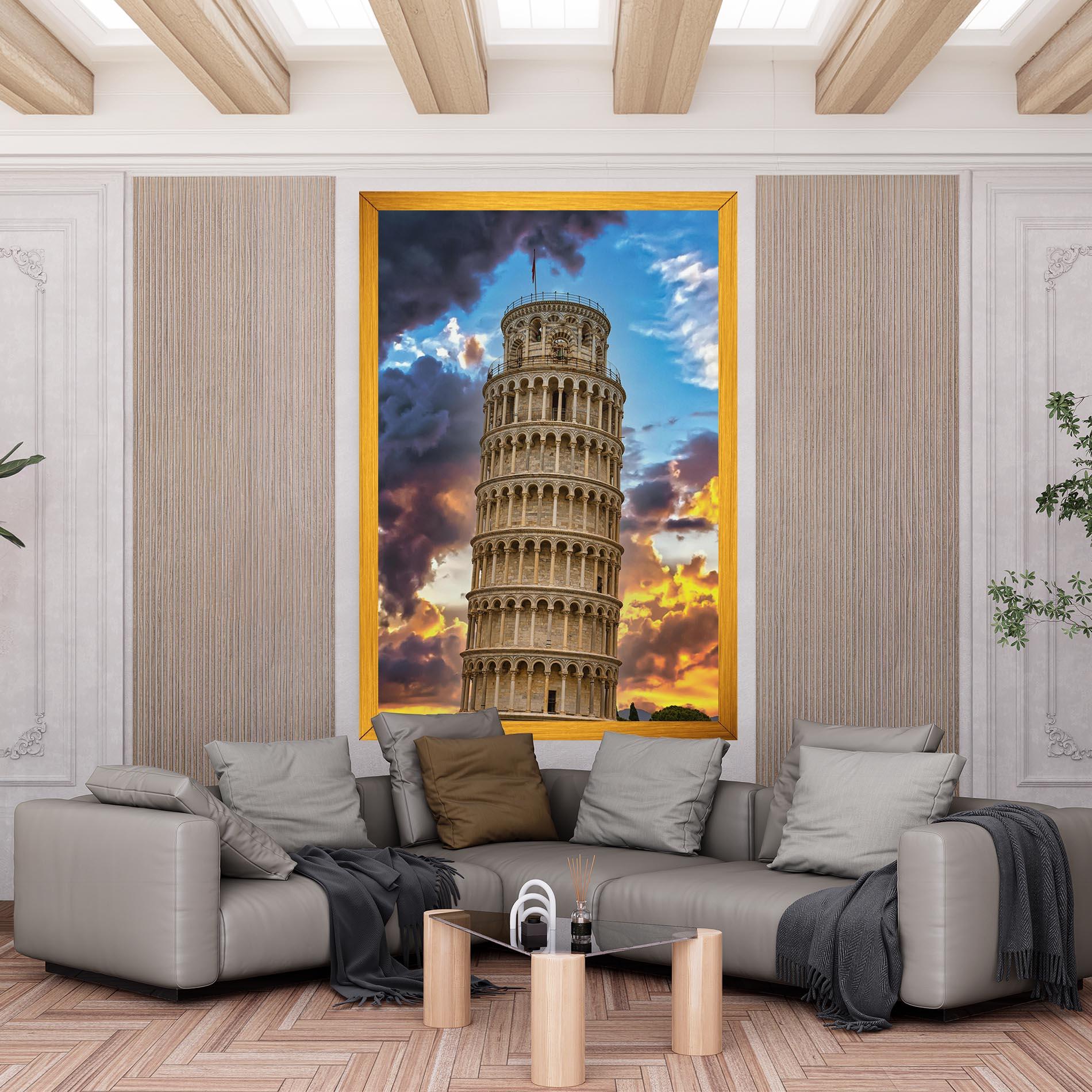 Картина на платно Tower Of Pisa Sunset mockup 6