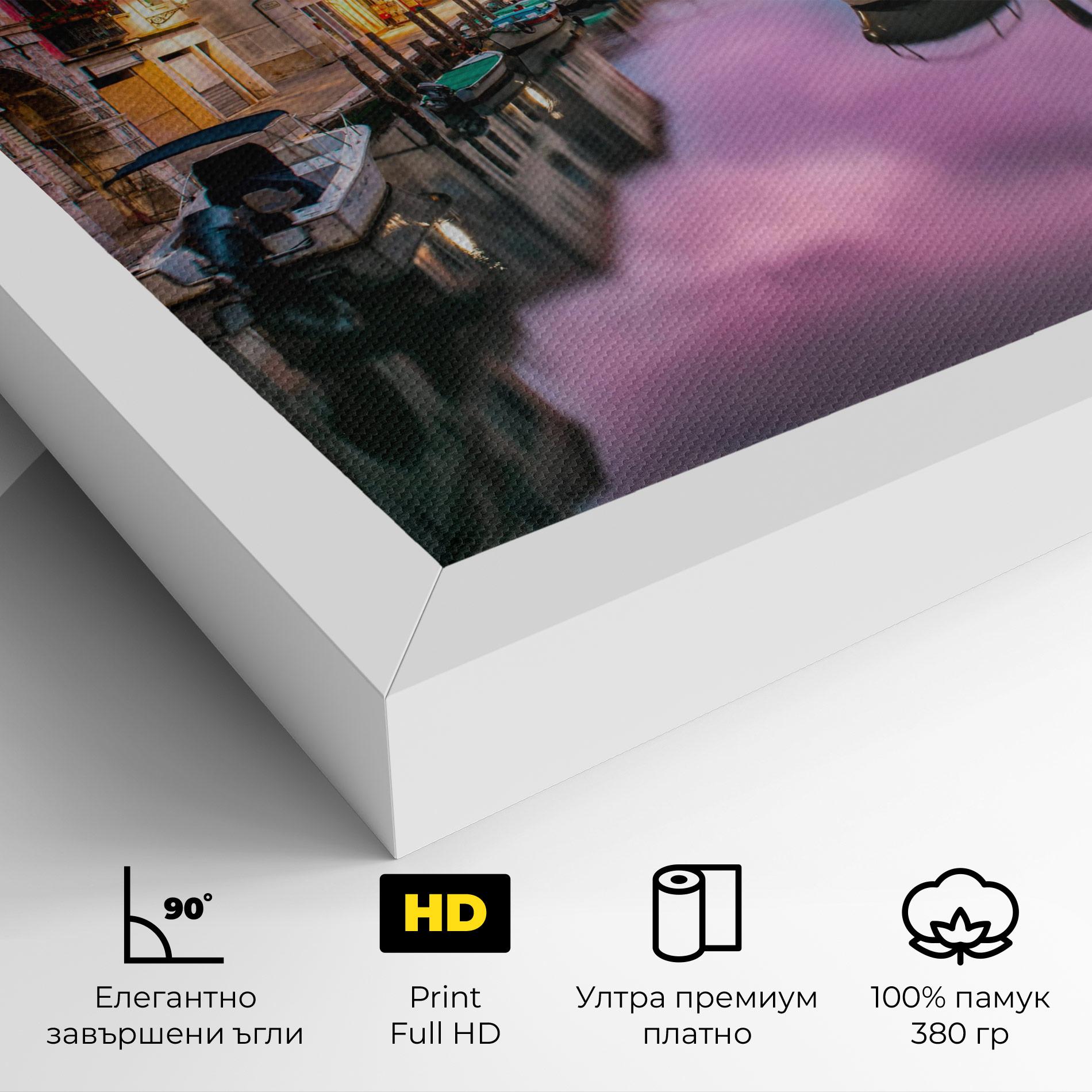 Картина на платно Purple Light Venecia mockup 4